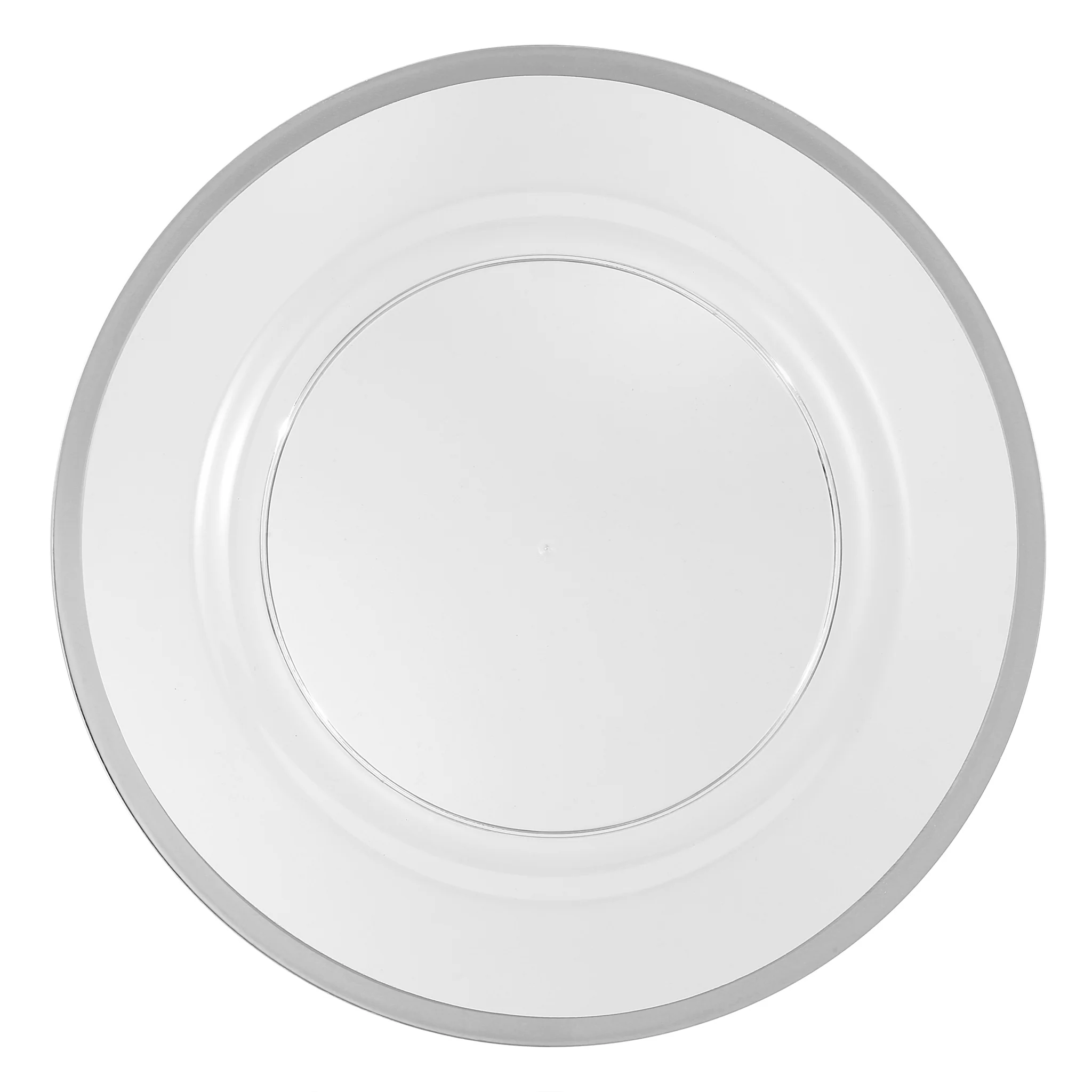 Alpine Acrylic Charger Plate - Silver Trim