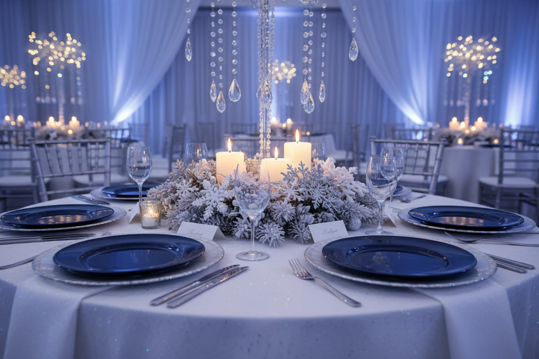 Alpine Glass Charger Plate - Silver trim - Image 5