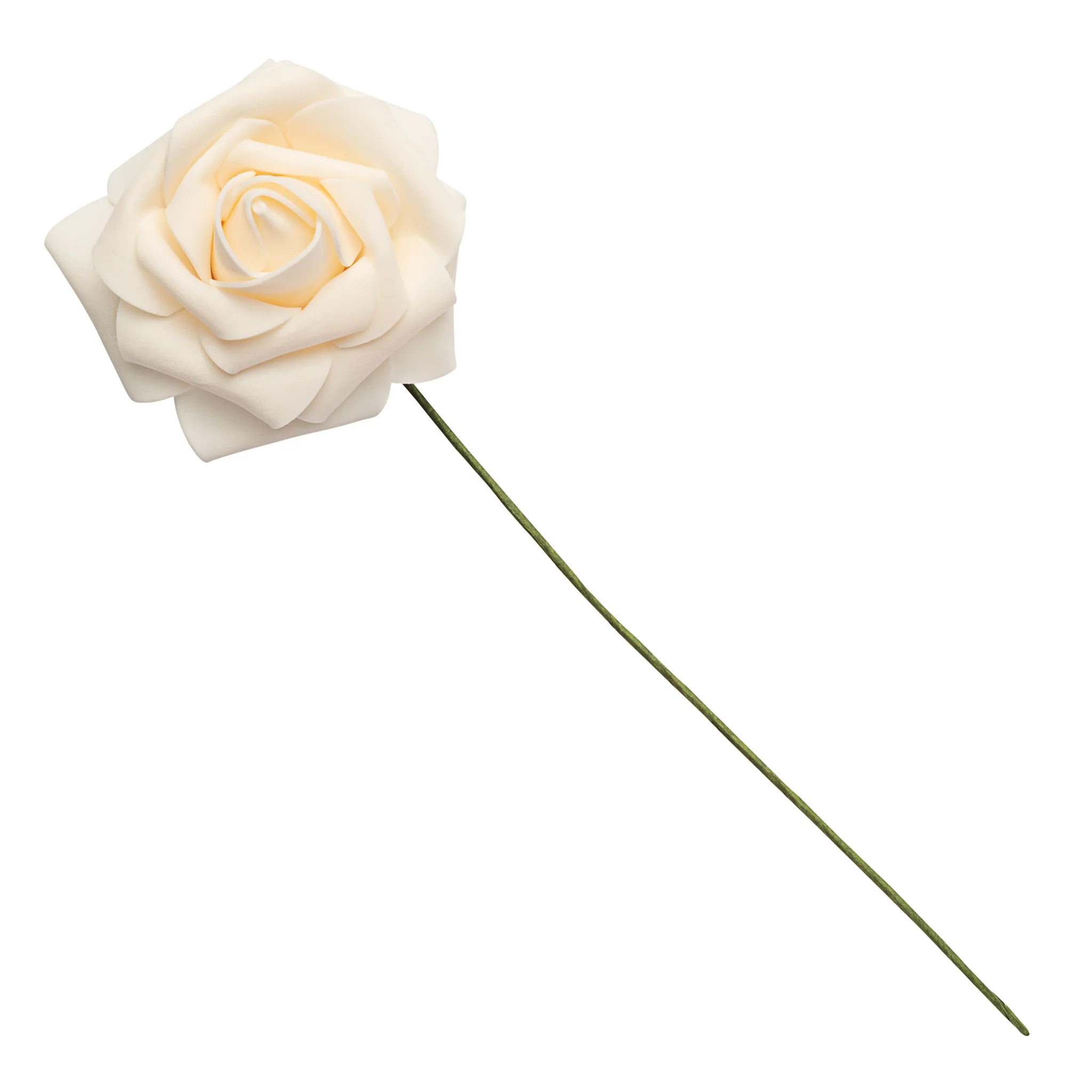 Artificial DIY Foam Rose Stems (50 pcs) - Cream - Image 2
