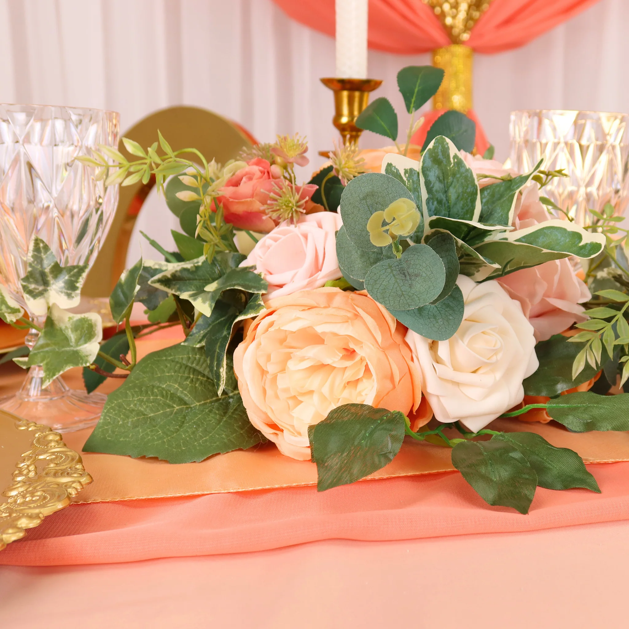 Artificial DIY Foam Rose Stems (50 pcs) - Cream - Image 4