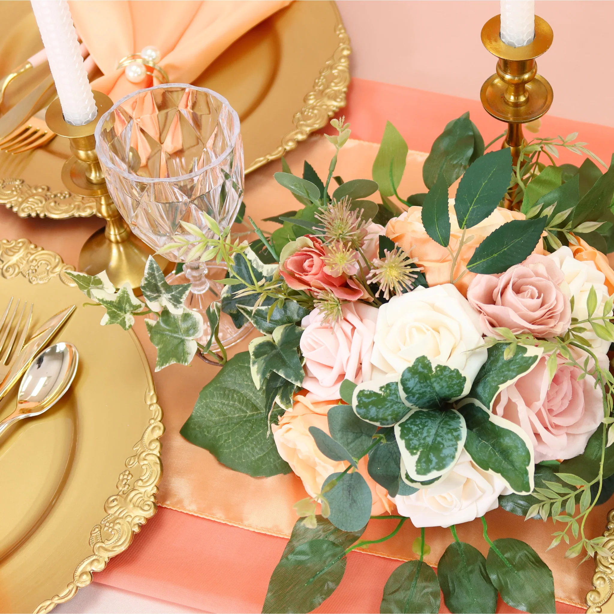 Artificial DIY Foam Rose Stems (50 pcs) - Cream - Image 5