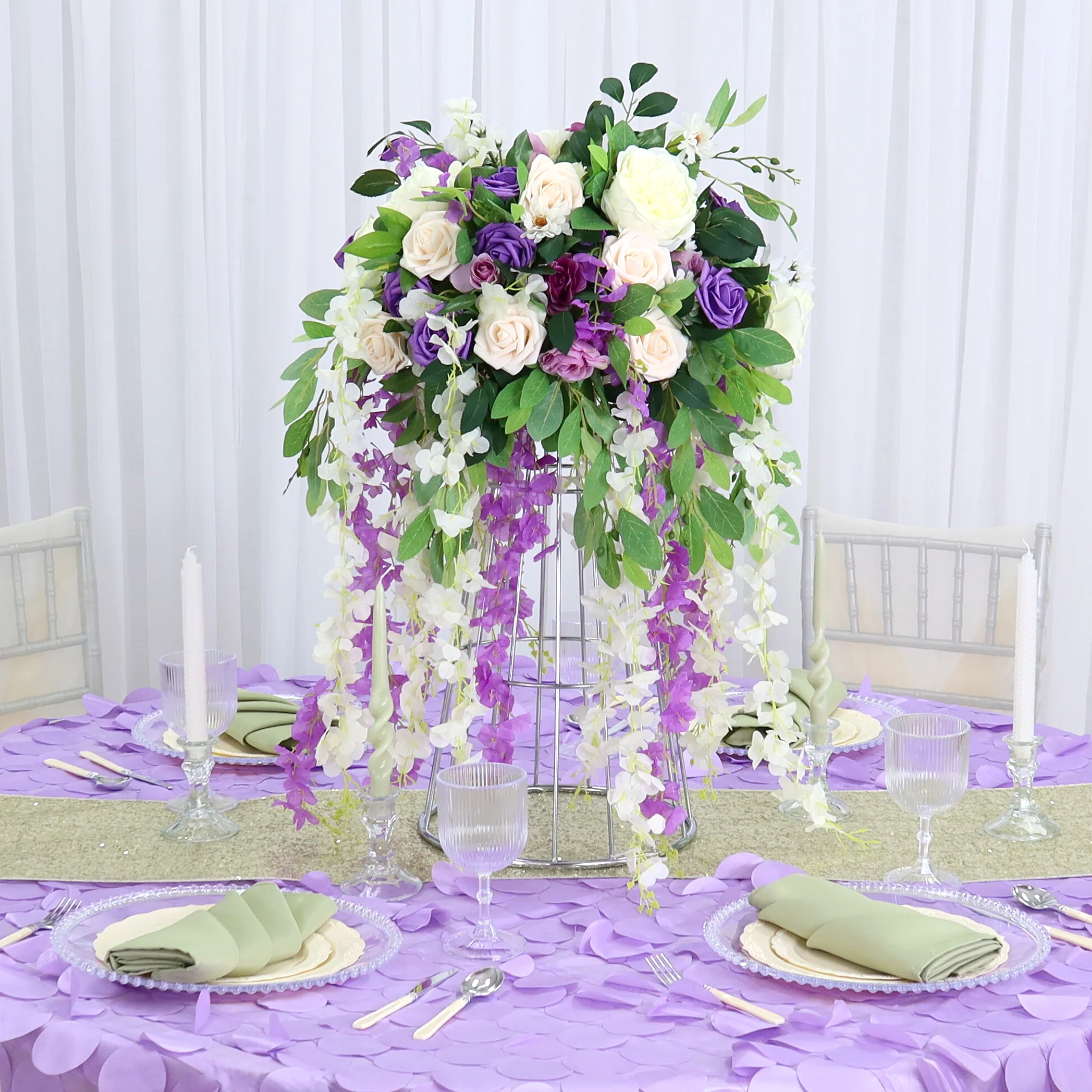 Artificial DIY Foam Rose Stems (50 pcs) - Cream - Image 6