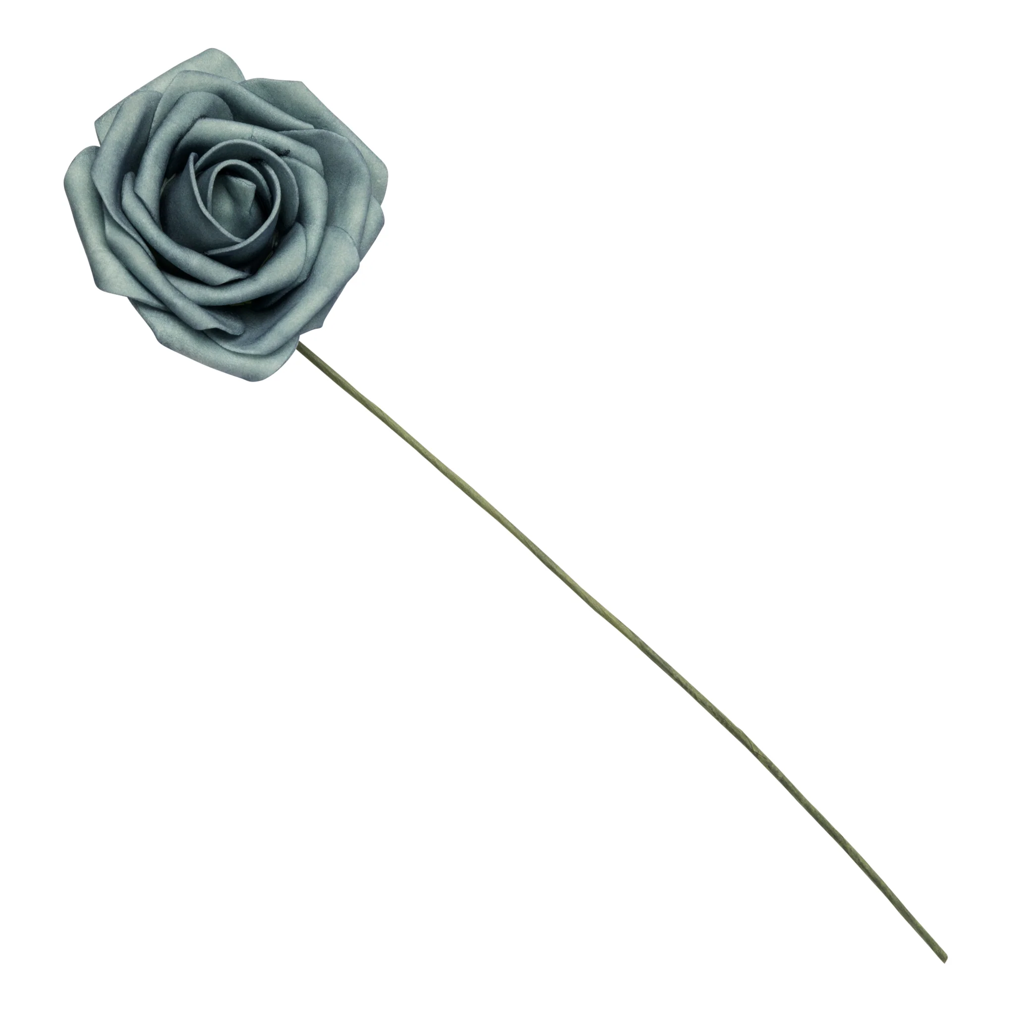 Artificial DIY Foam Rose Stems (50 pcs) - Dusty Blue - Image 2