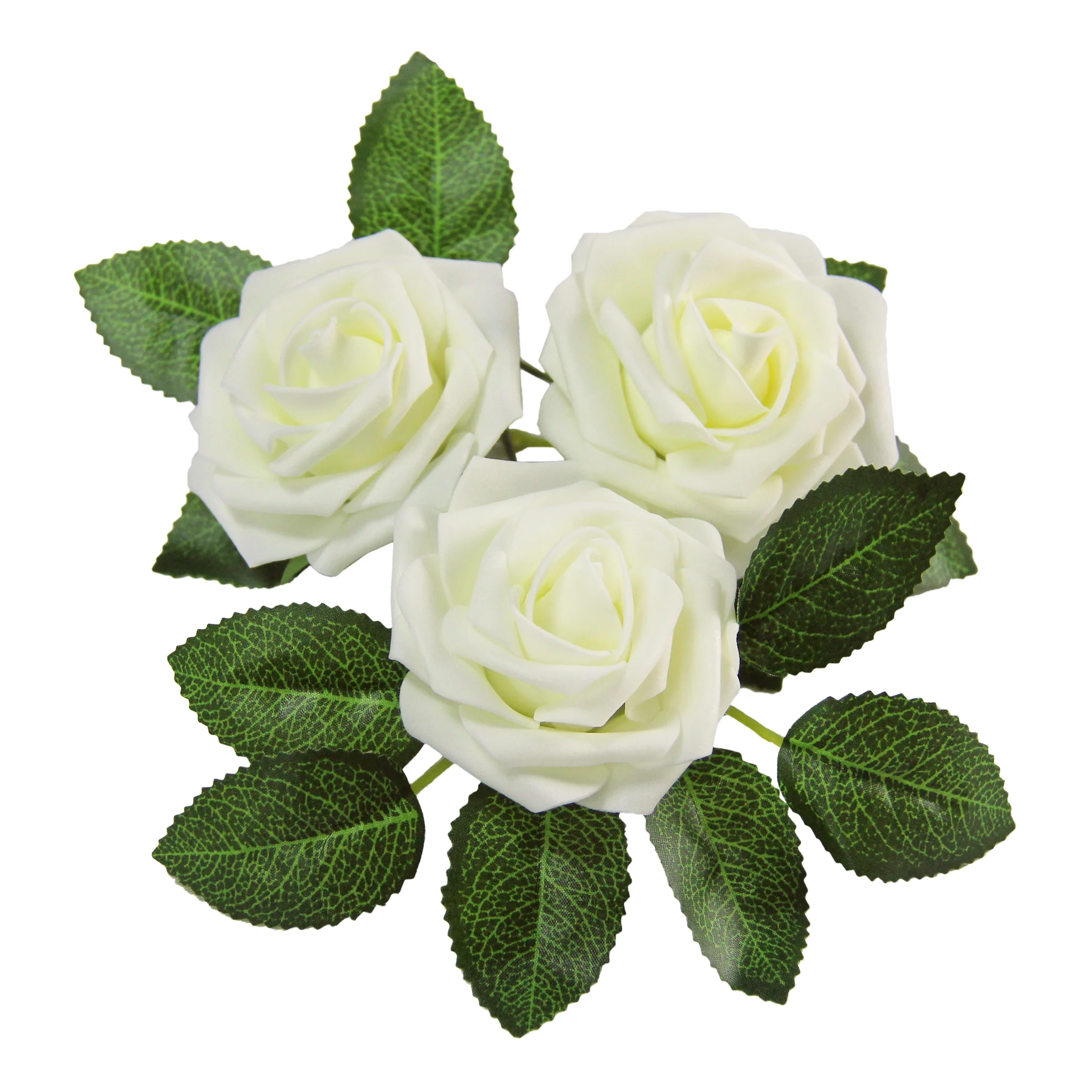 Artificial DIY Foam Rose Stems (50 pcs) - Ivory - Image 2
