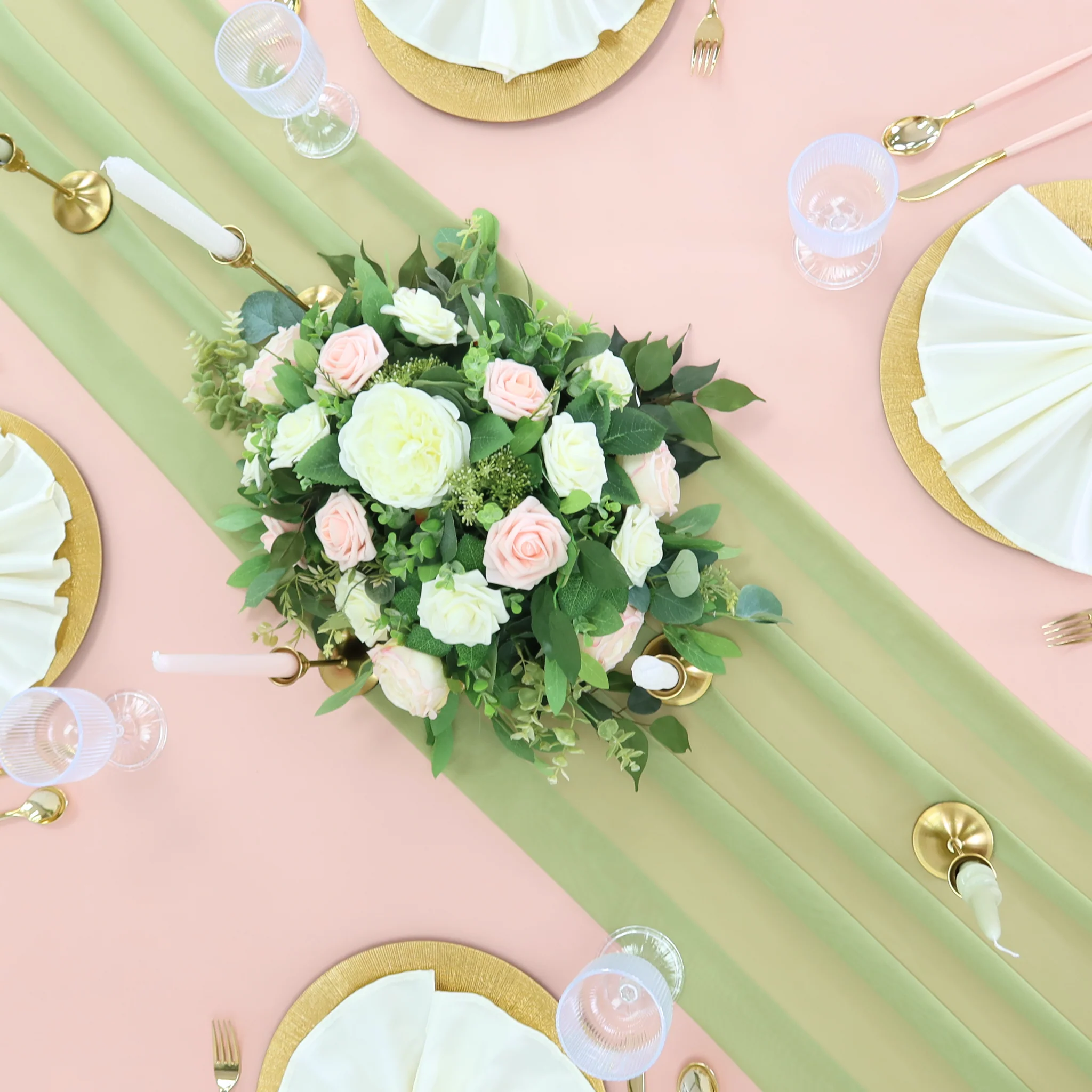 Artificial DIY Foam Rose Stems (50 pcs) - Ivory - Image 6