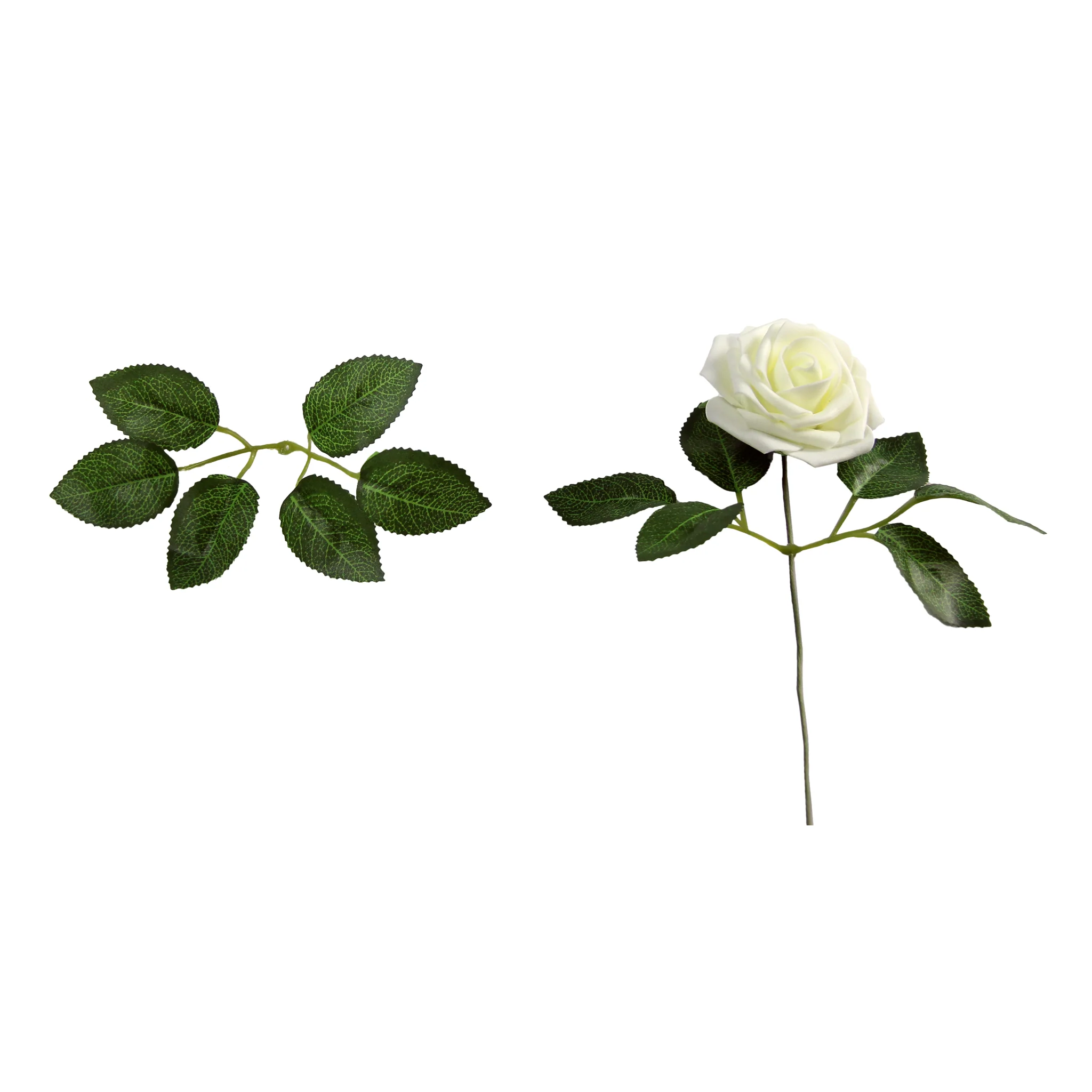 Artificial DIY Foam Rose Stems (50 pcs) - Ivory - Image 8