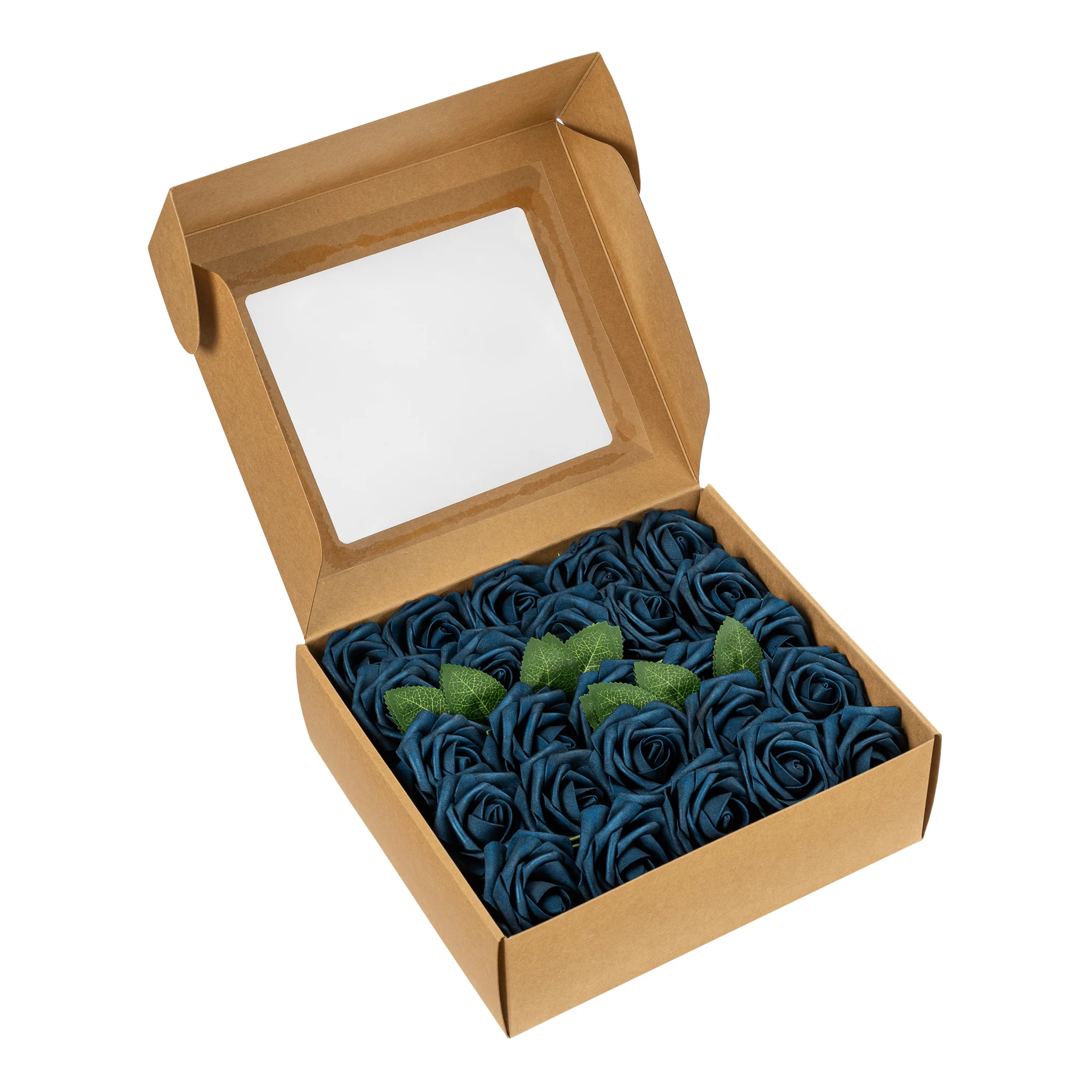 Artificial DIY Foam Rose Stems (50 pcs) - Navy Blue