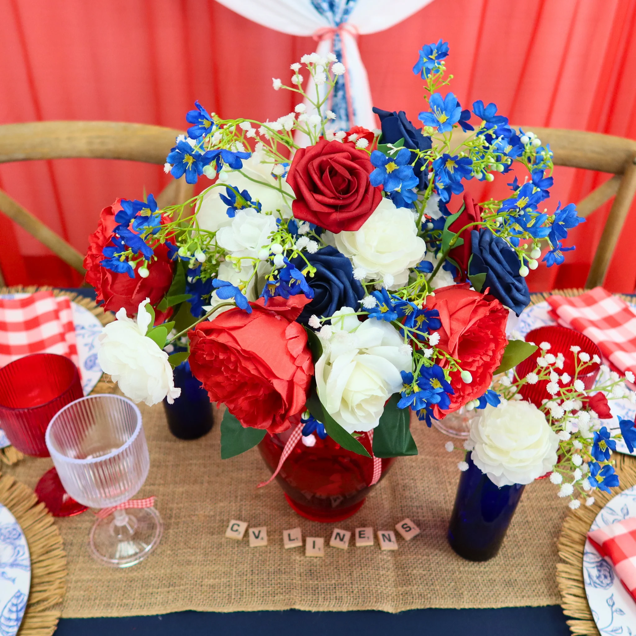 Artificial DIY Foam Rose Stems (50 pcs) - Navy Blue - Image 11