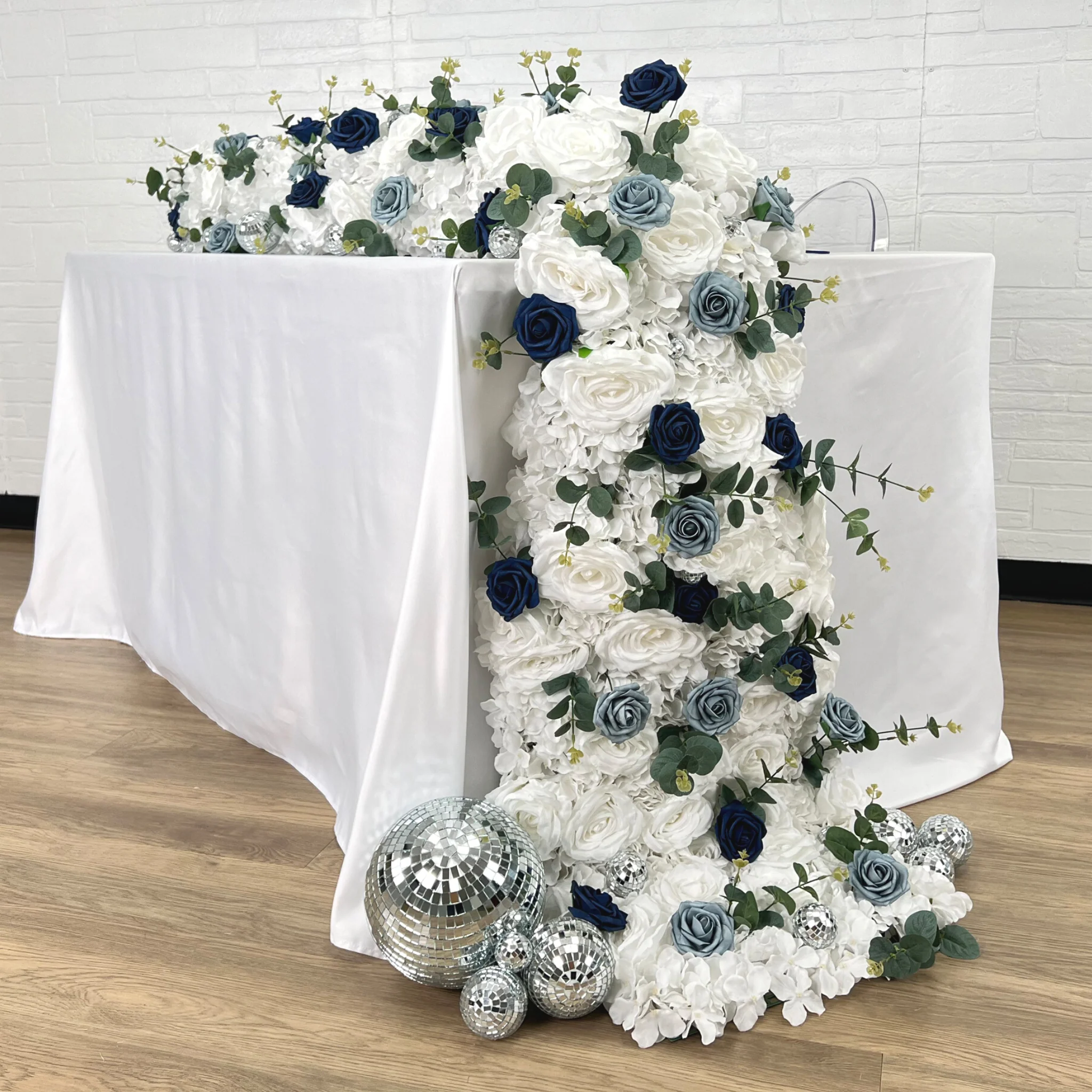 Artificial DIY Foam Rose Stems (50 pcs) - Navy Blue - Image 3