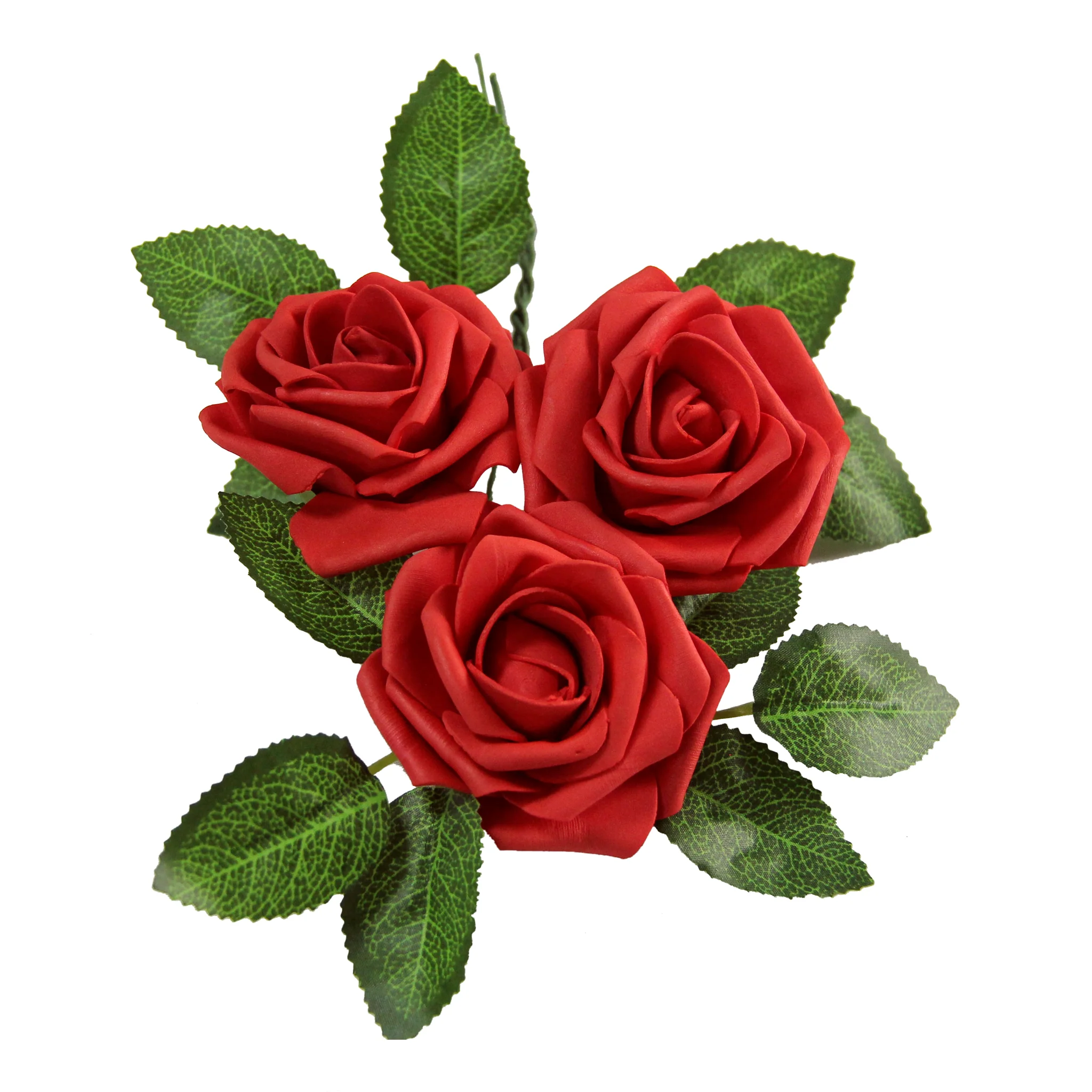 Artificial DIY Foam Rose Stems (50 pcs) - Red - Image 2