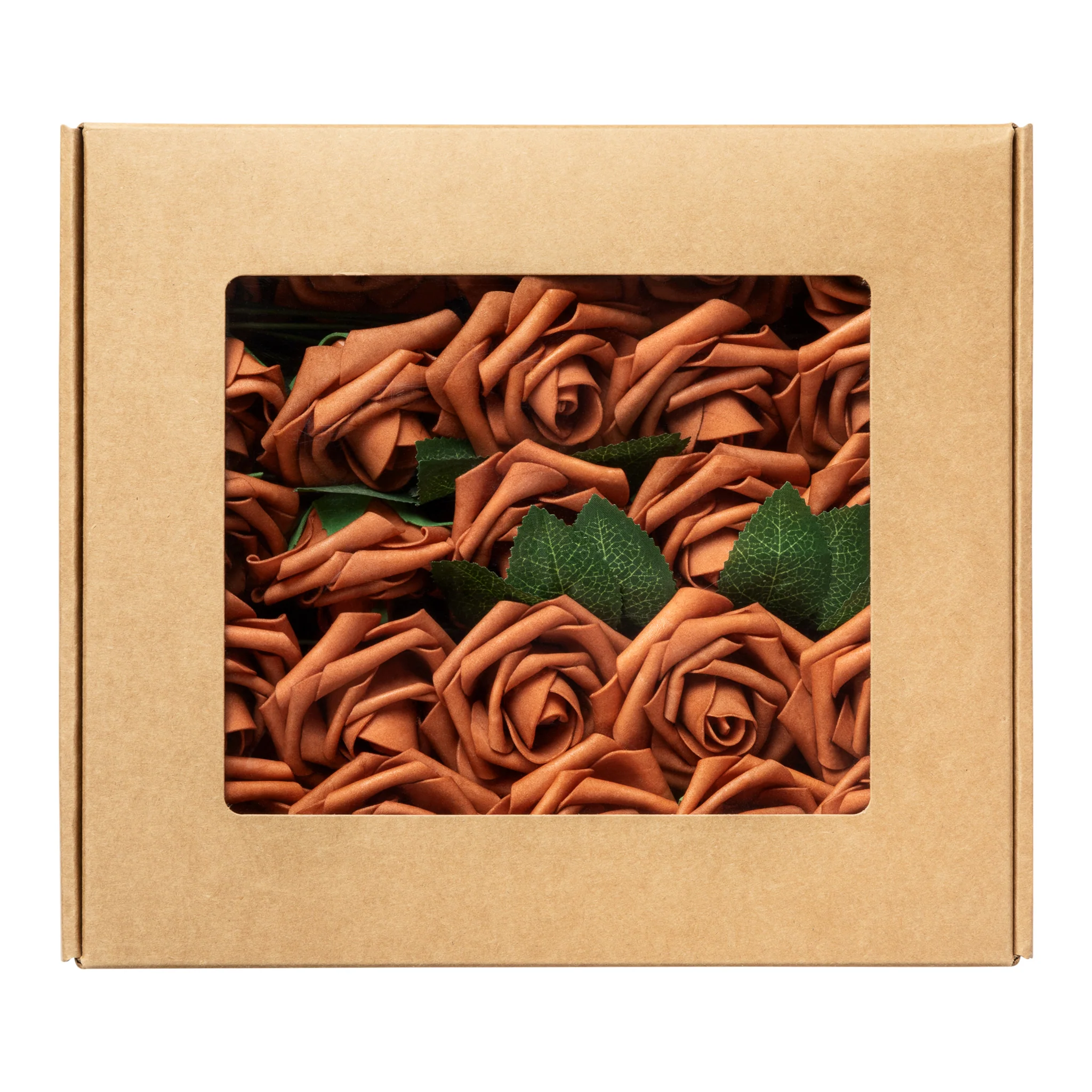 Artificial DIY Foam Rose Stems (50 pcs) - Terracotta - Image 4