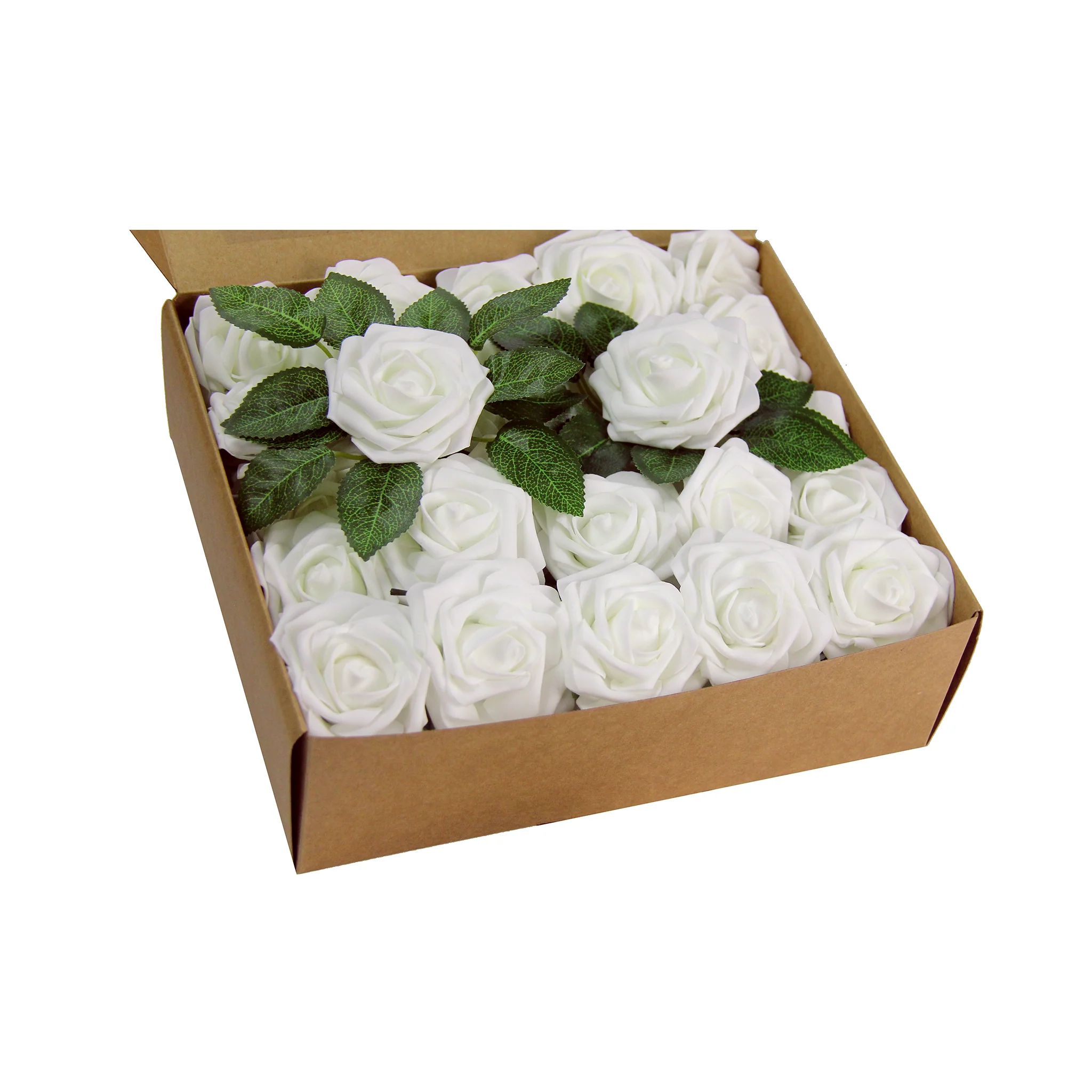 Artificial DIY Foam Rose Stems (50 pcs) - White