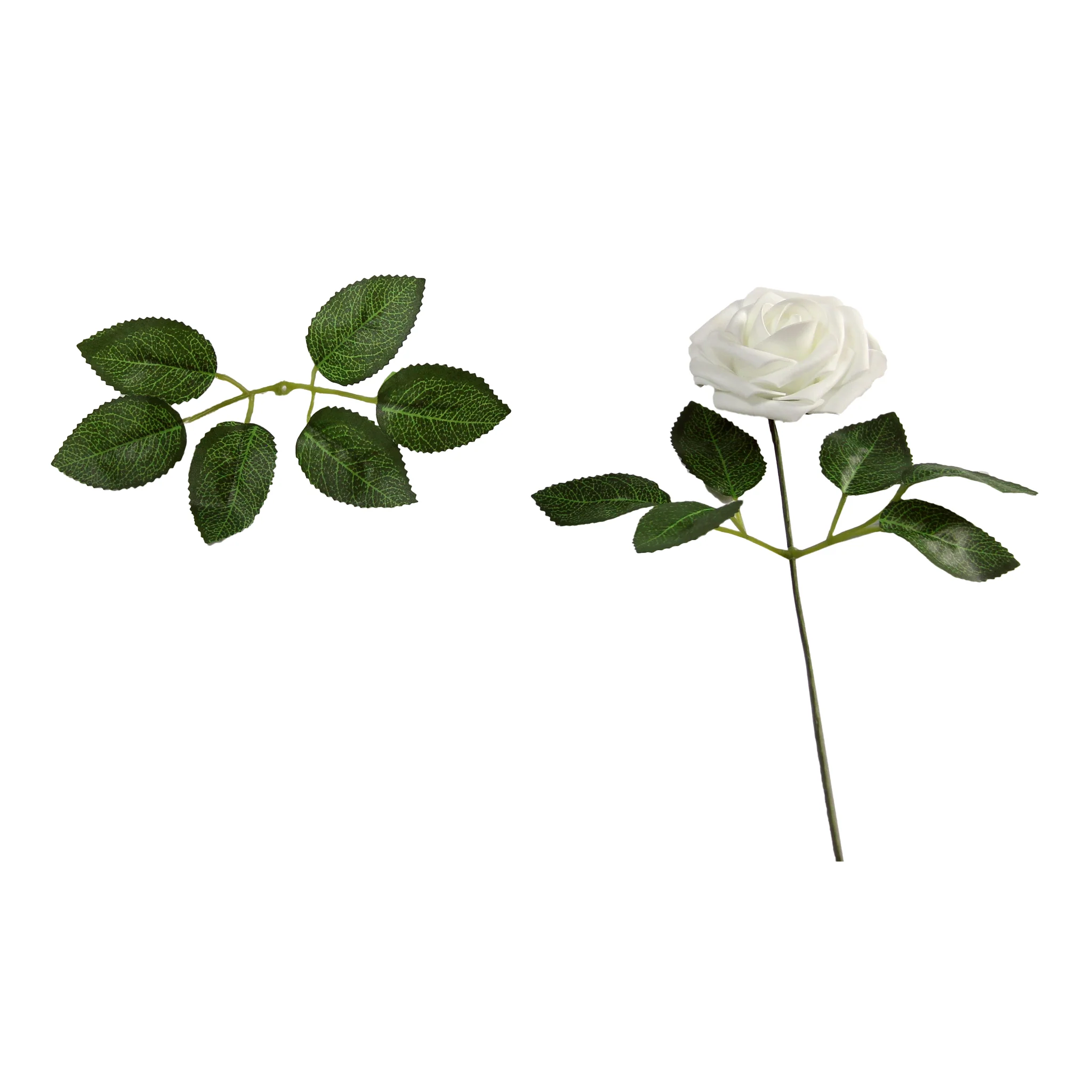 Artificial DIY Foam Rose Stems (50 pcs) - White - Image 5