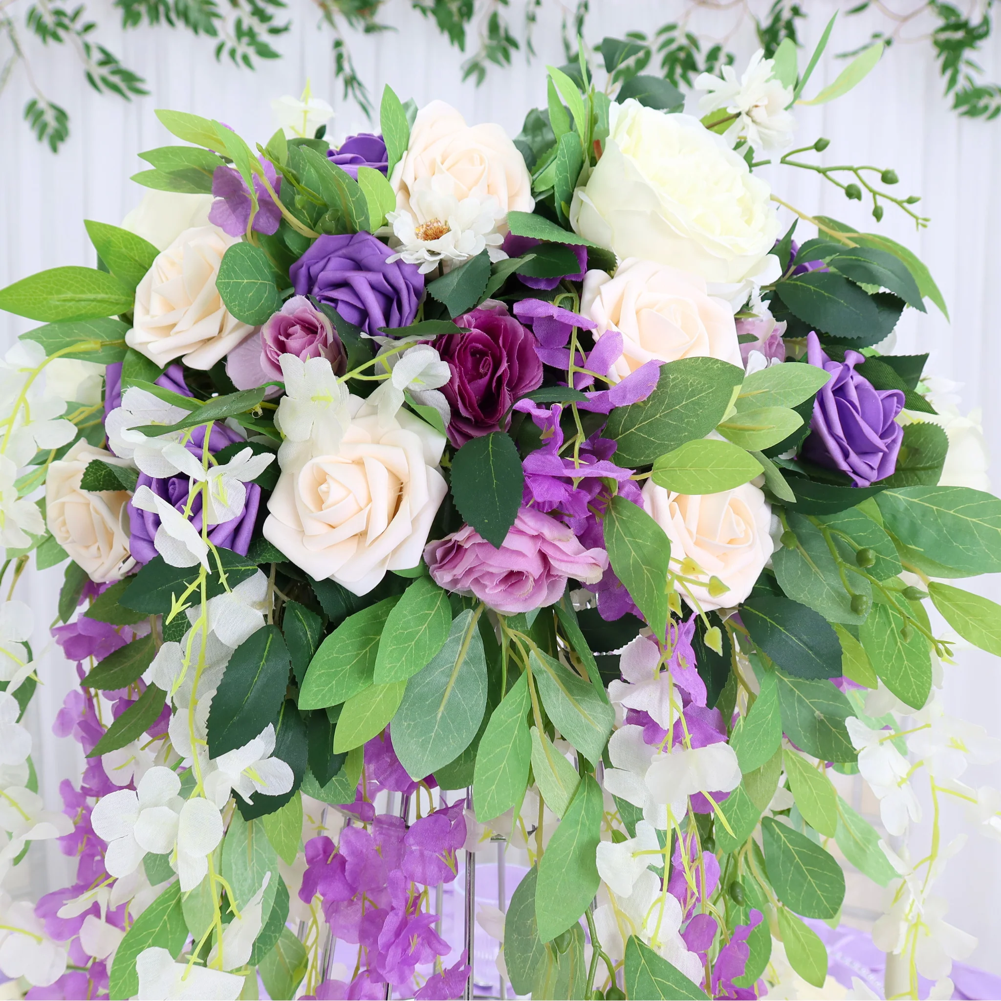 Artificial DIY Foam Rose Stems (50 pcs) - Wisteria/Victorian Lilac - Image 5
