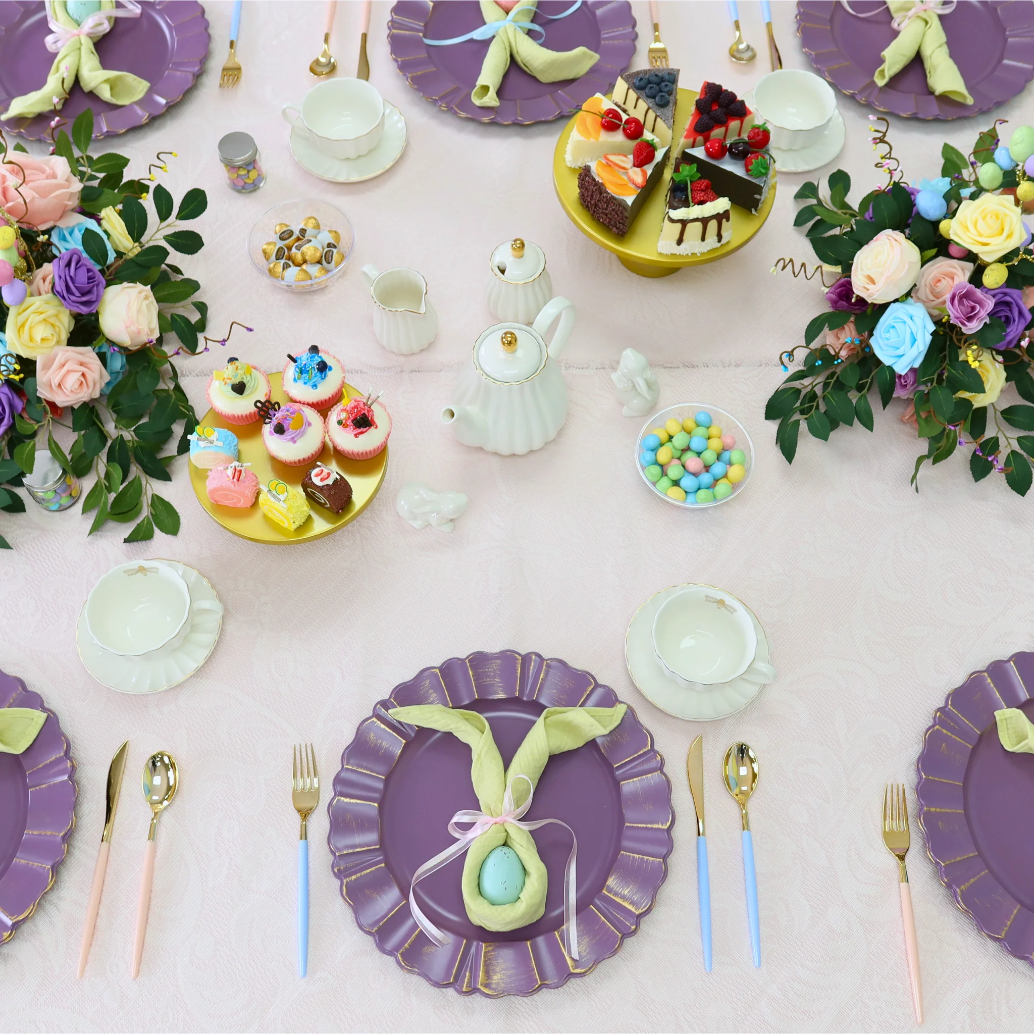 Artificial DIY Foam Rose Stems (50 pcs) - Wisteria/Victorian Lilac - Image 7