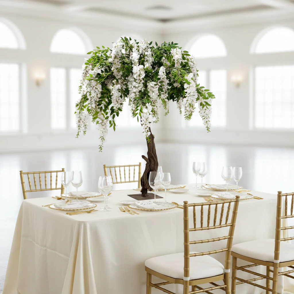4ft Artificial Wisteria Tree - White - Image 2
