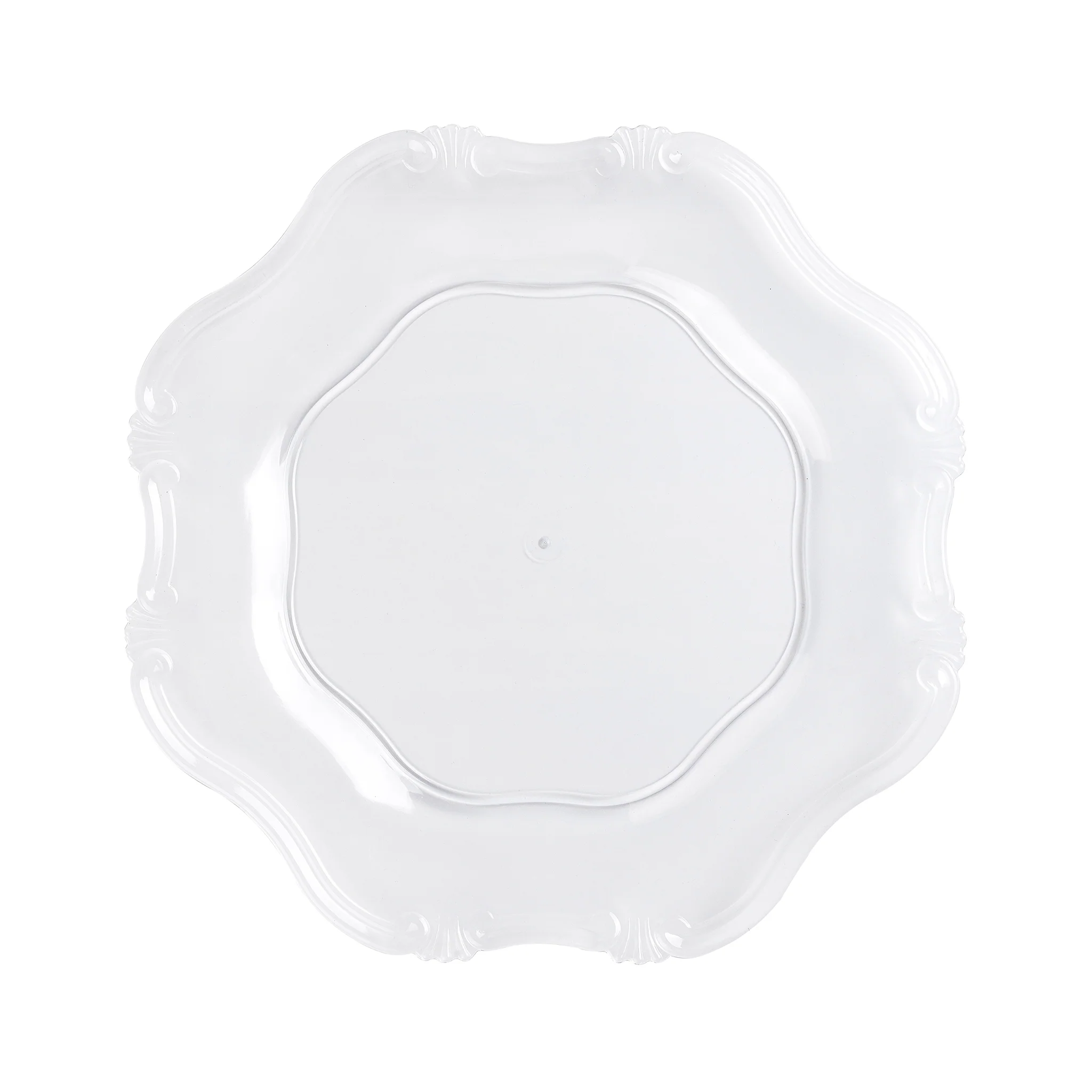 Baroque Round Charger Plate - Clear