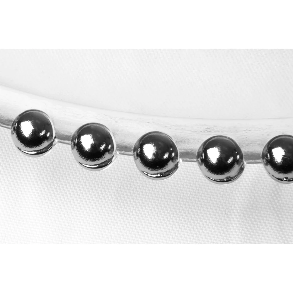 Beaded Glass Charger Plate - Silver Trim - Image 7