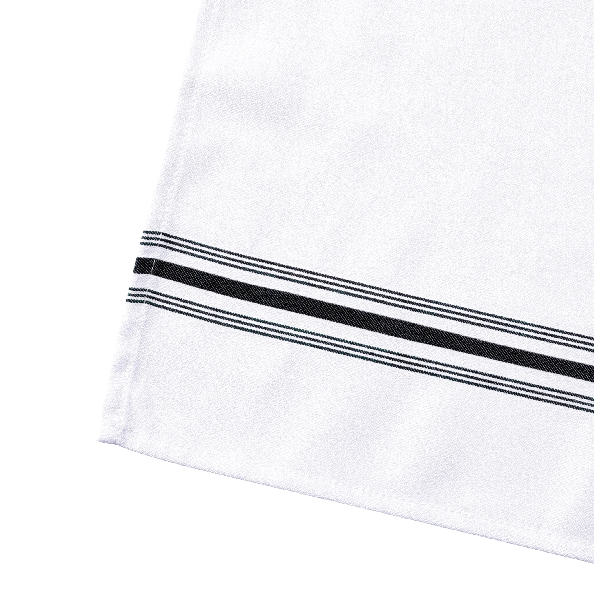 18"x22" Black Stripe Bistro Spun Polyester Napkins 5pc/pk - Image 5