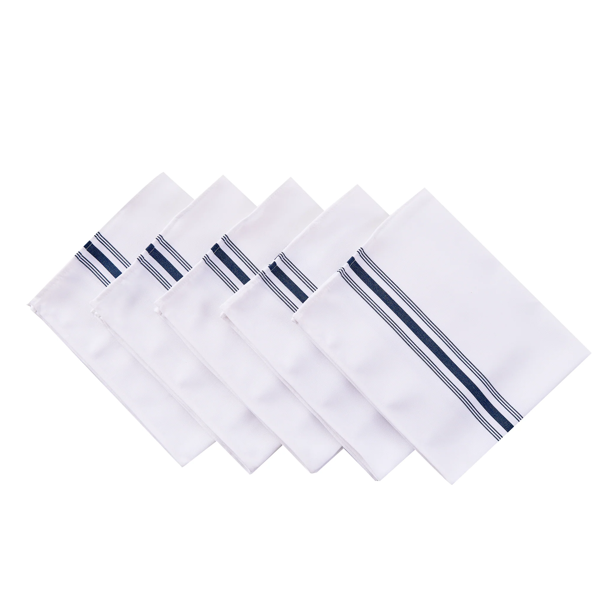 18"x22" Navy Blue Stripe Bistro Spun Polyester Napkins 5pc/pk
