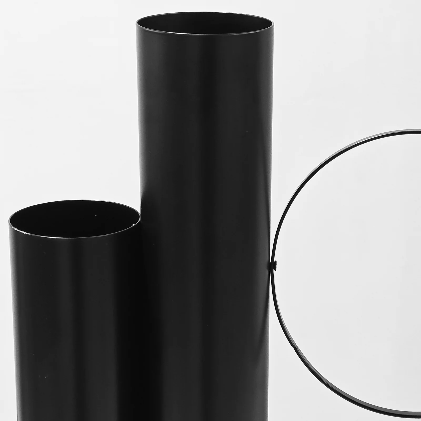 Set of 2 Modern Double Tube Floral Centerpiece Stand - Black - Image 4