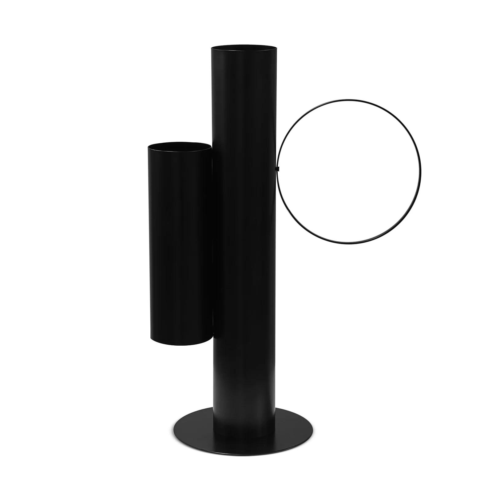 Set of 2 Modern Double Tube Floral Centerpiece Stand - Black - Image 6