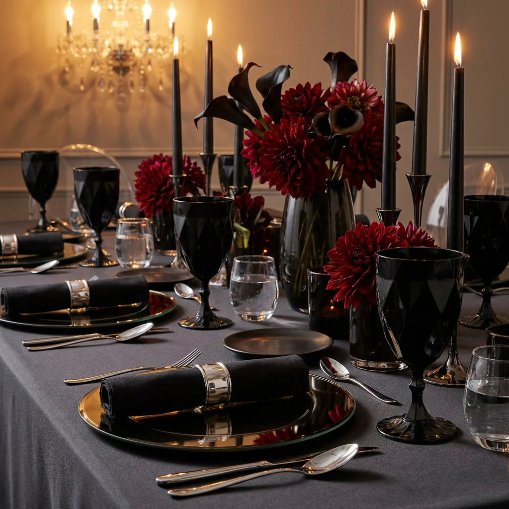 Black Vintage Acrylic Goblets (6 pcs/pk) - Image 3