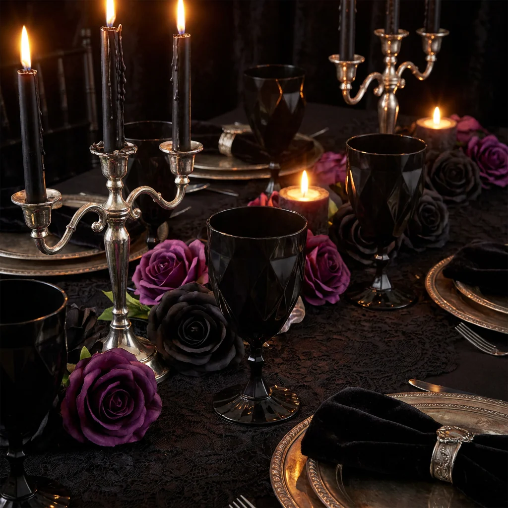 Black Vintage Acrylic Goblets (6 pcs/pk) - Image 8
