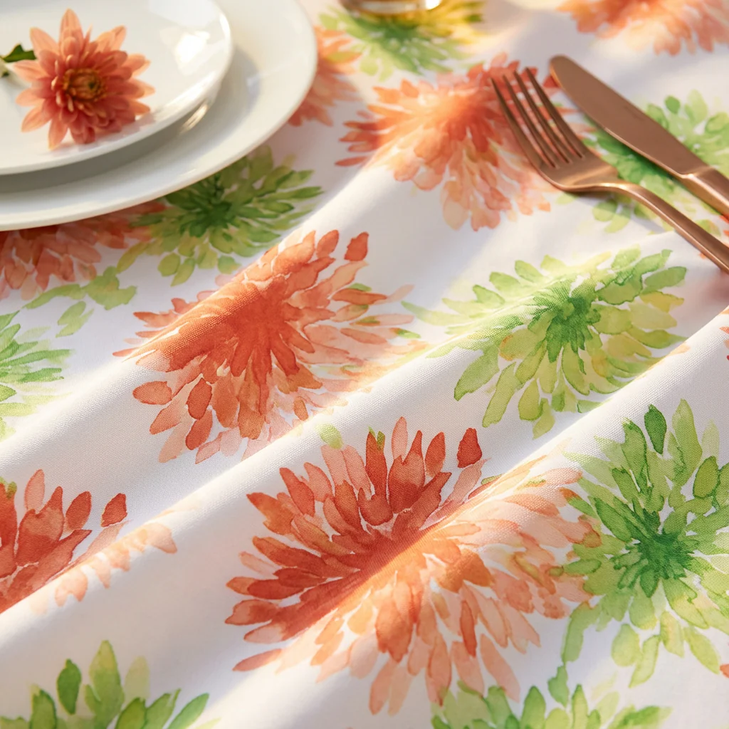 Blooming Mums 108" Round Tablecloth - Image 5
