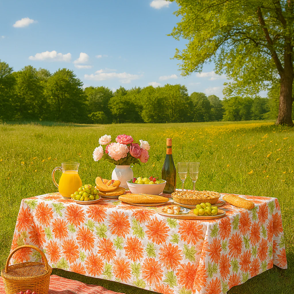 Blooming Mums 90"x156" Rectangular Tablecloth - Image 3