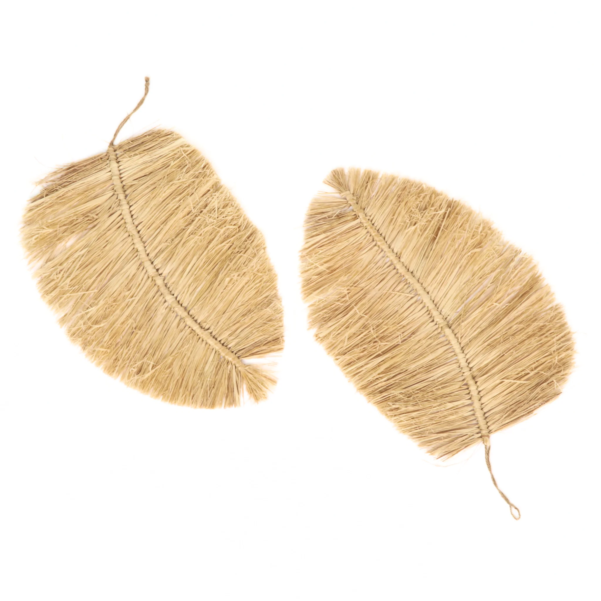 2 pc/set Boho Raffia Leaf Placemat - Image 2