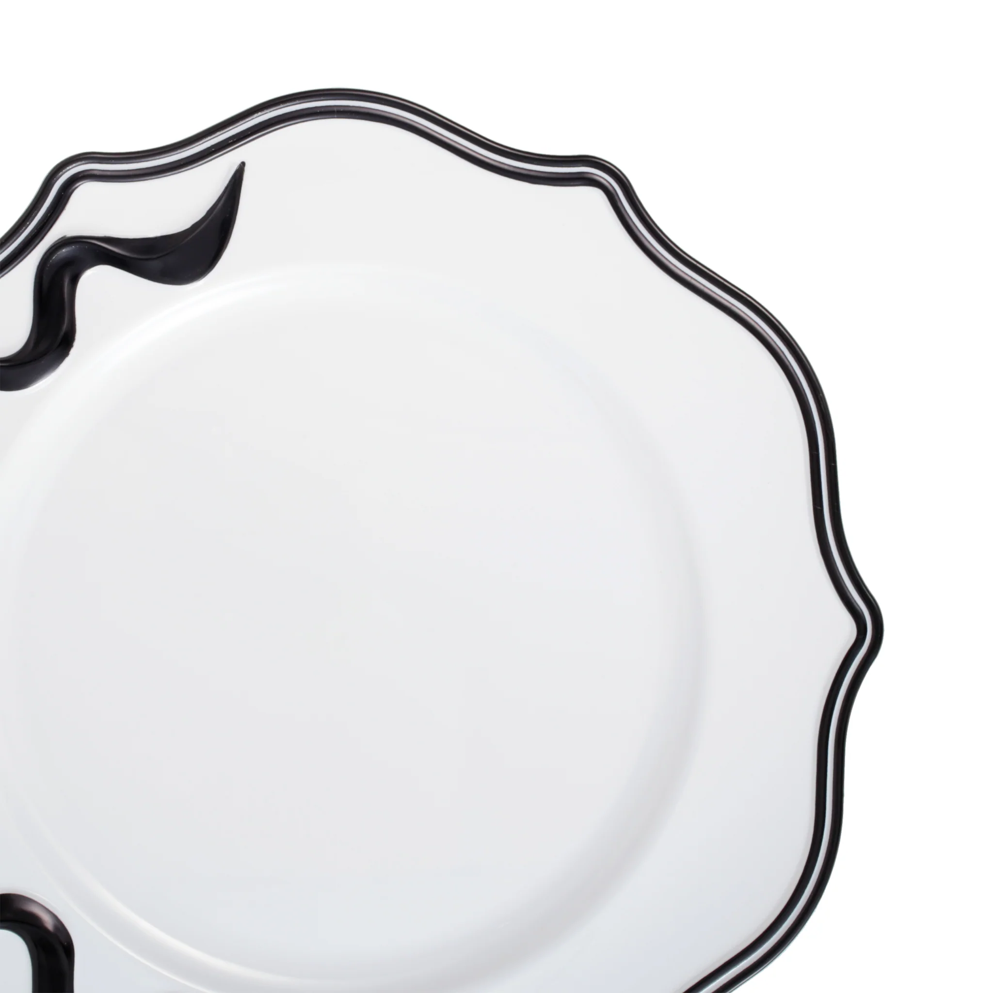 Scalloped Bow Acrylic Charger Plate - Black - Image 3