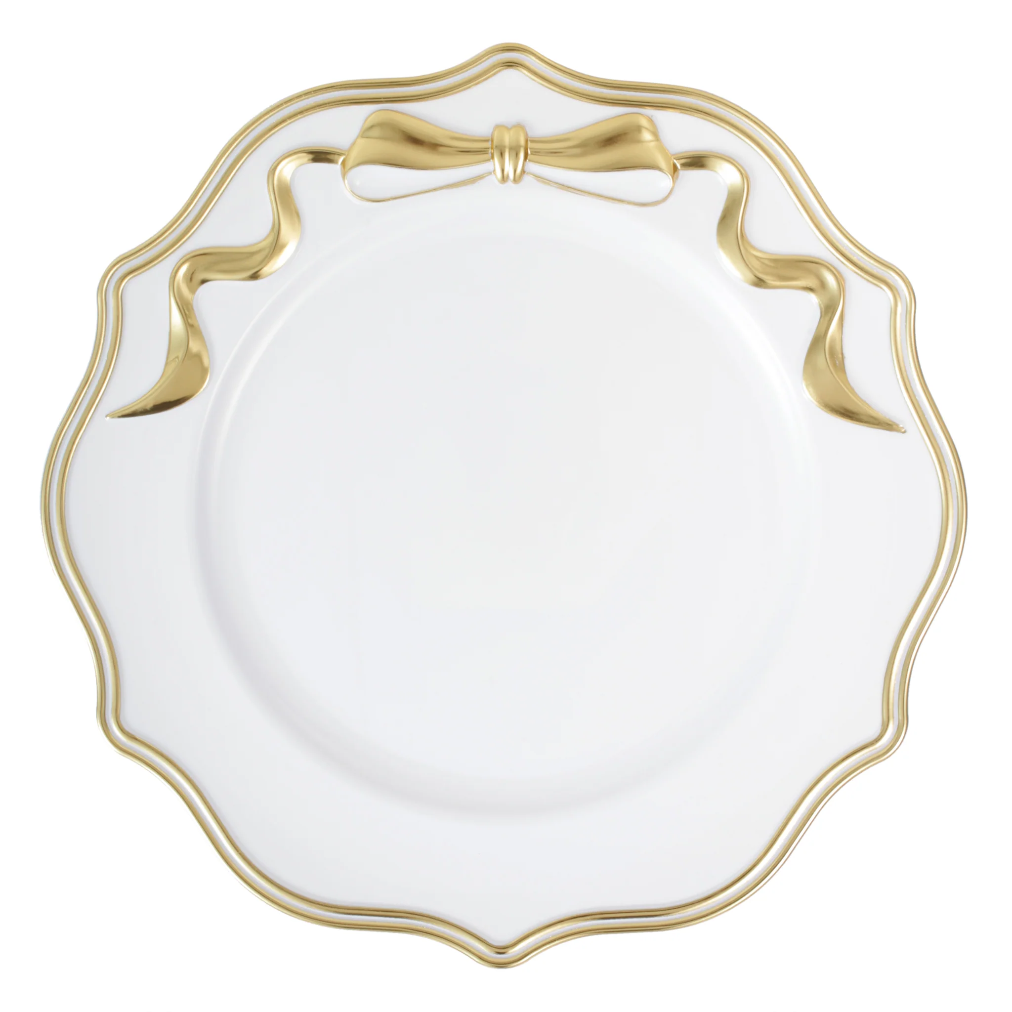 Scalloped Bow Acrylic Charger Plate - Gold