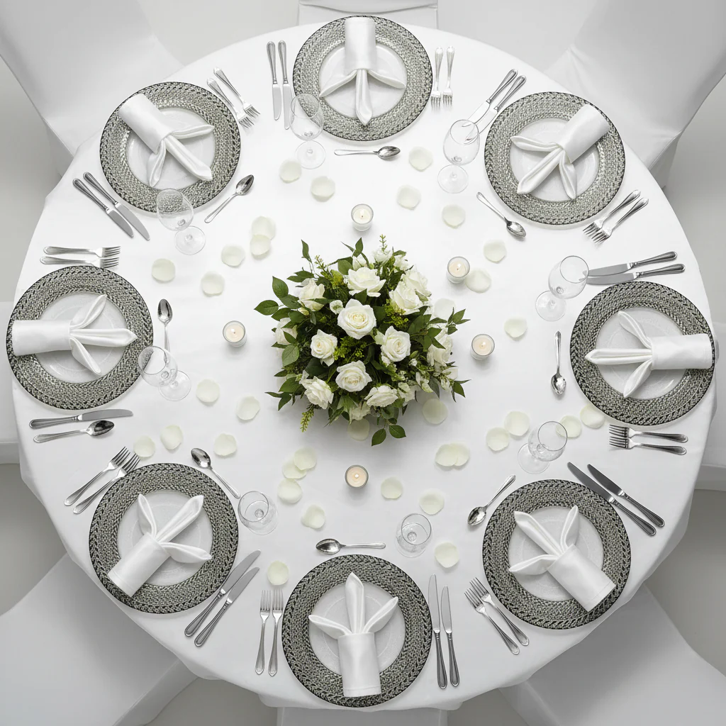Black Braided Rim Glass Charger Plate - Image 10