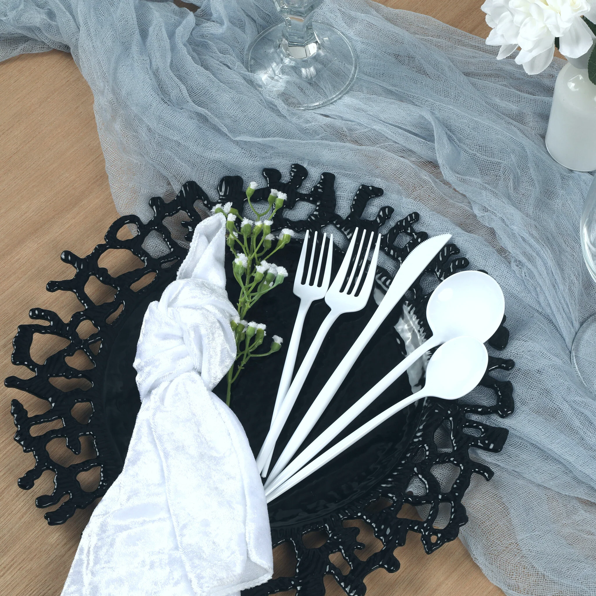 Branch Molten Acrylic Charger Plate - Black - Image 3