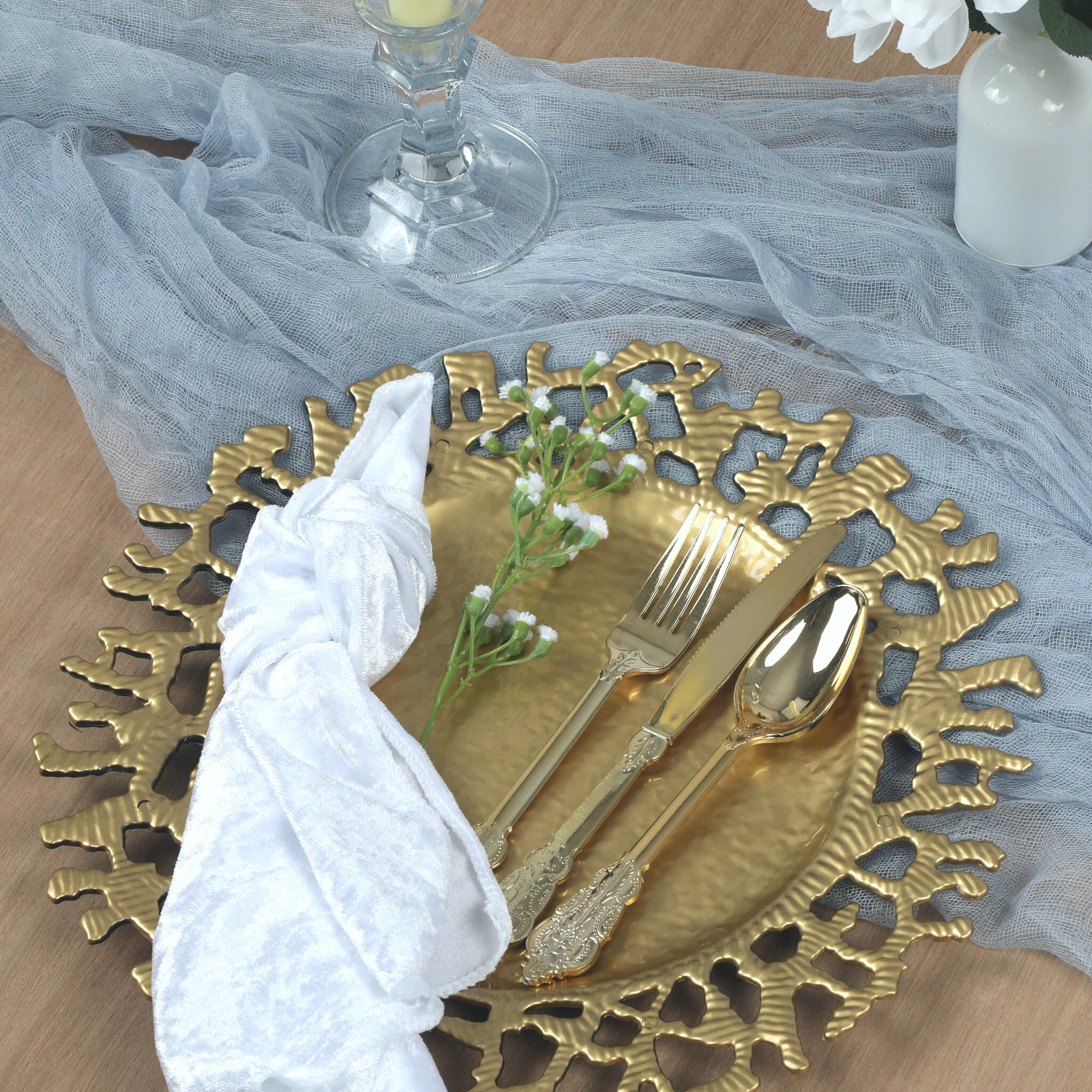 Branch Molten Acrylic Charger Plate - Gold - Image 2