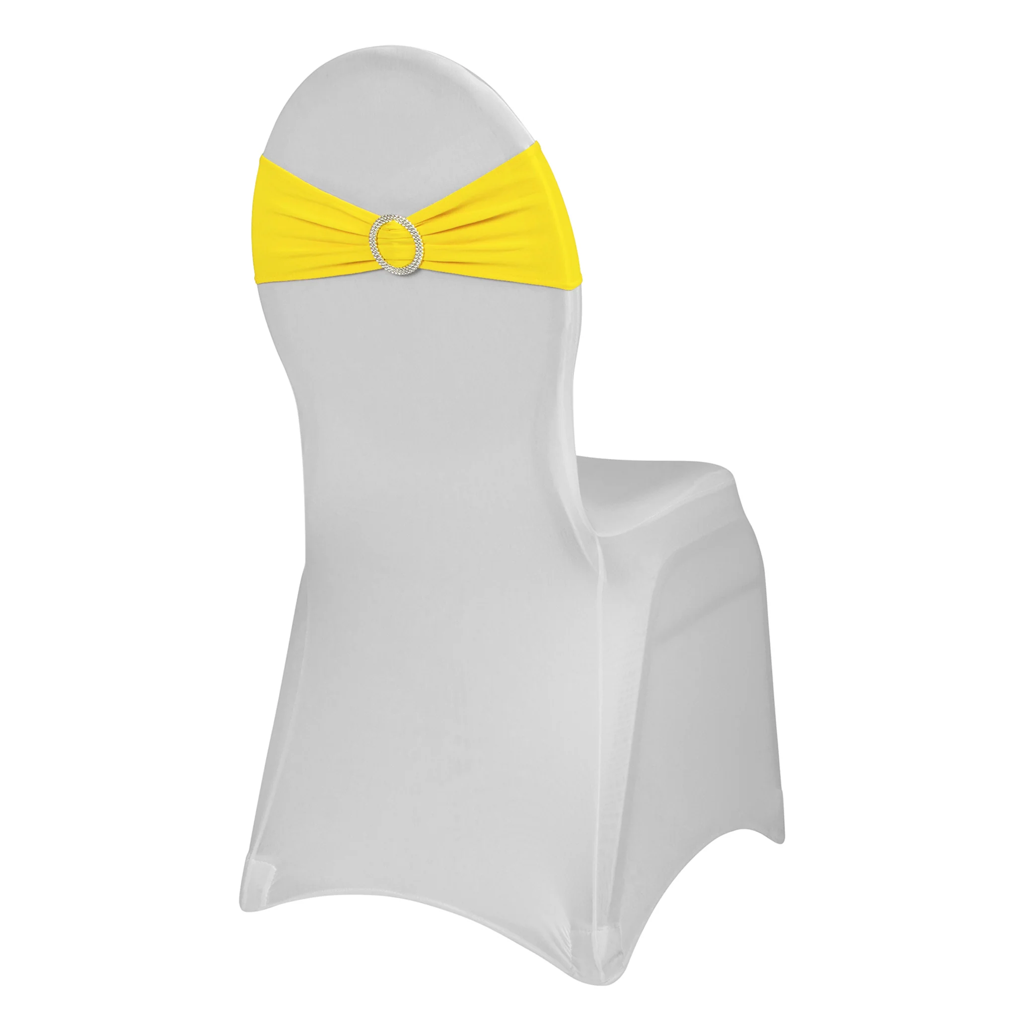 Buckle Spandex Stretch Chair Band - Bright Yellow - Image 3