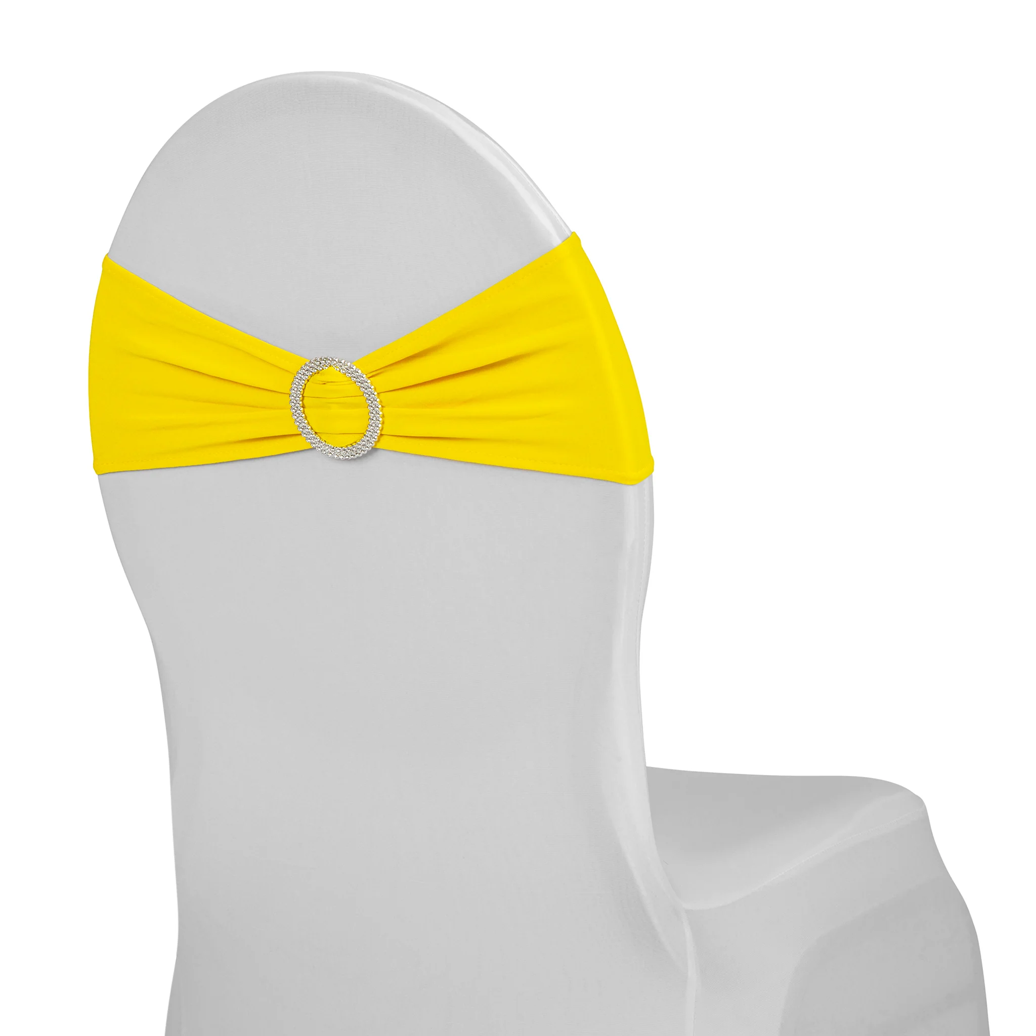 Buckle Spandex Stretch Chair Band - Bright Yellow - Image 4