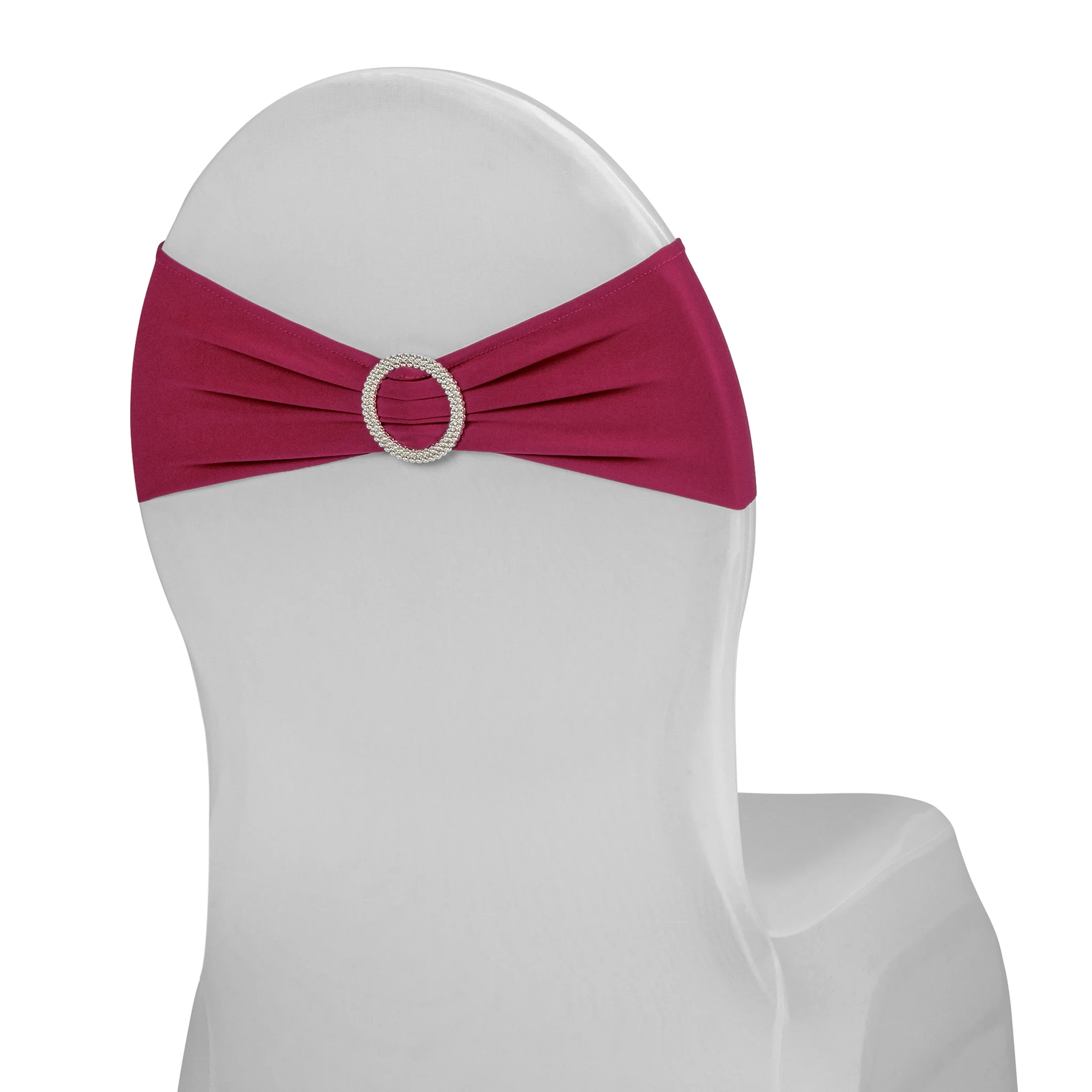 Buckle Spandex Stretch Chair Band - Burgundy - Image 4
