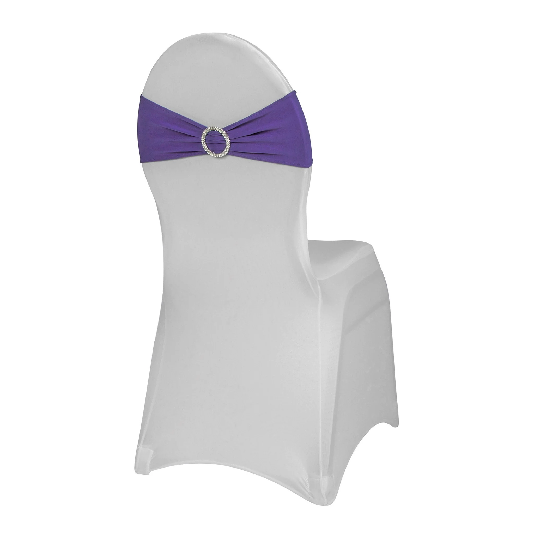 Buckle Spandex Stretch Chair Band - Purple - Image 3