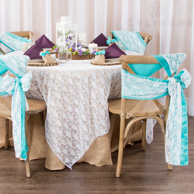 Burlap 120" Round Tablecloth - Natural Tan - Image 3