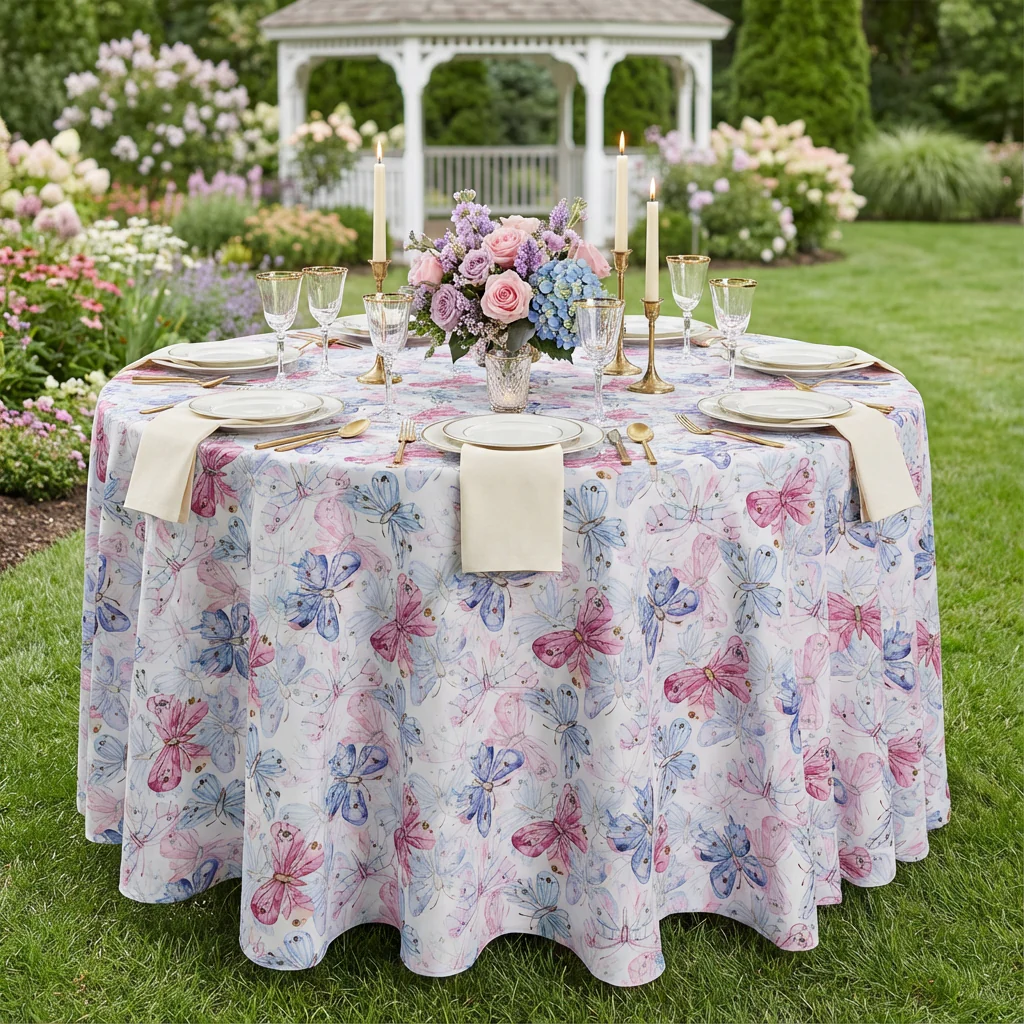 Butterfly 120" Round Tablecloth