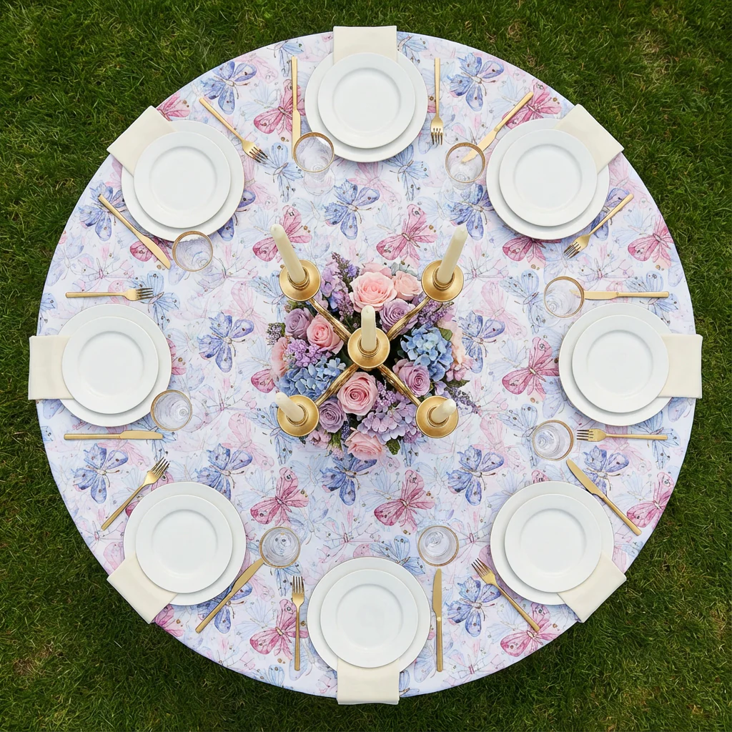 Butterfly 120" Round Tablecloth - Image 3