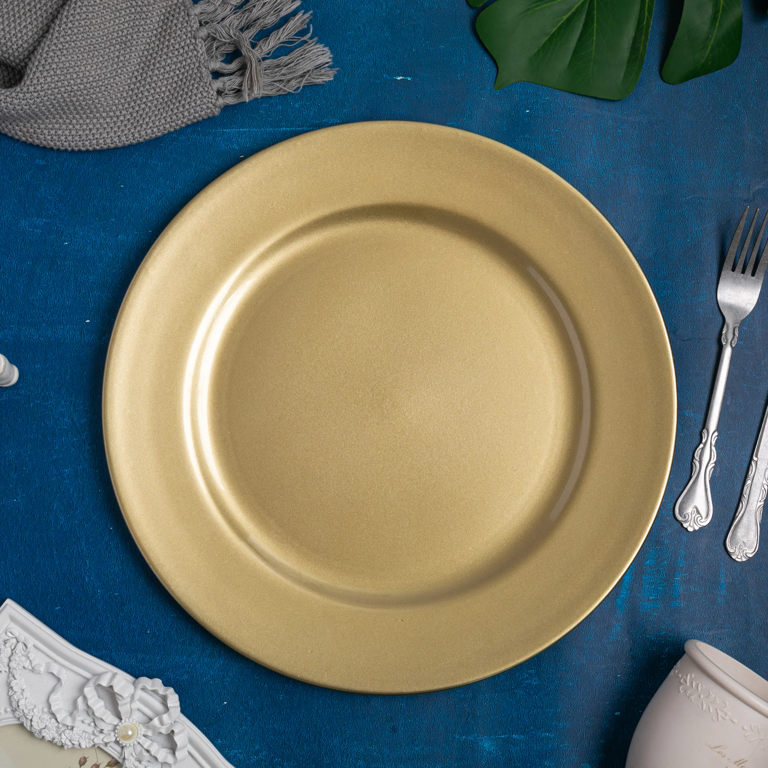 Plain Round 13" Charger Plates - Champagne - Image 2