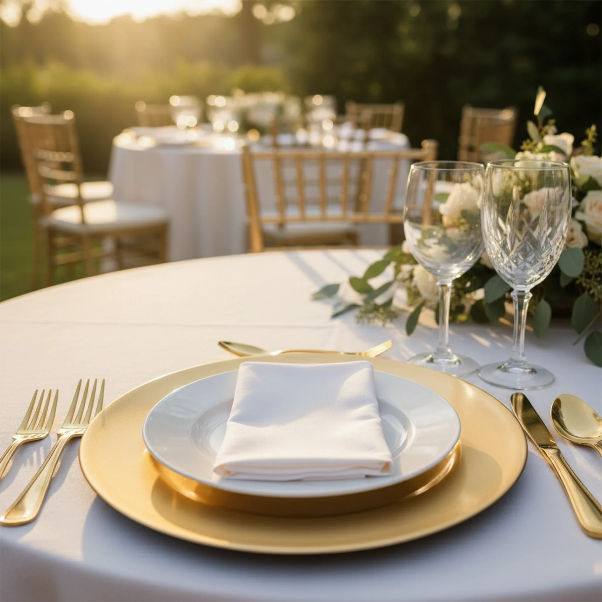 Plain Round 13" Charger Plates - Champagne - Image 6