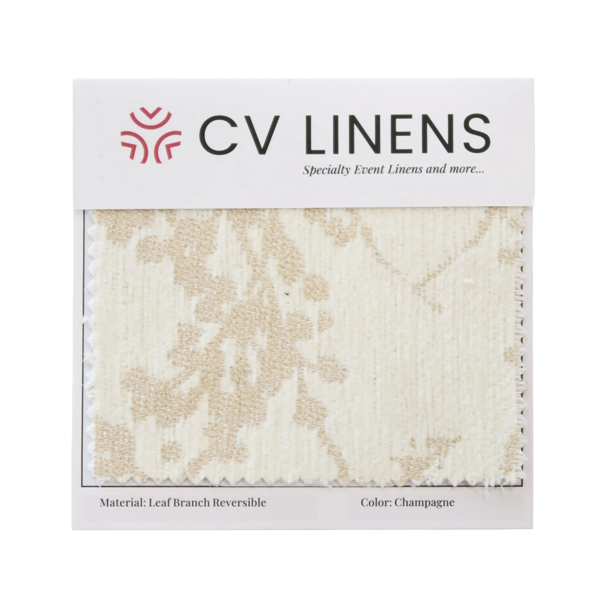 Champagne Leaf Branch Jacquard Swatch Card