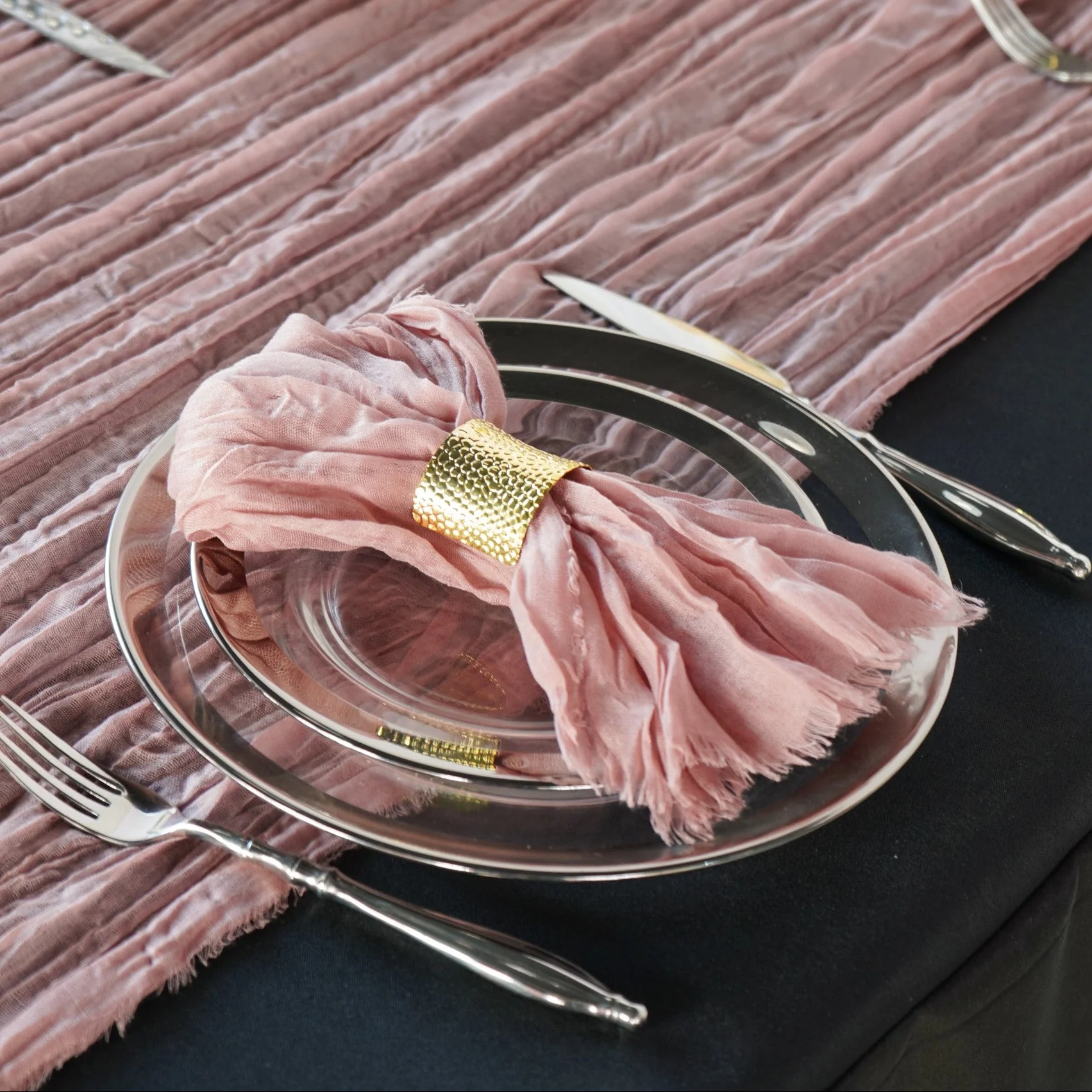Cheesecloth Gauze Linen Napkin 20"x20" (5pc/pk) - Dusty Rose/Mauve