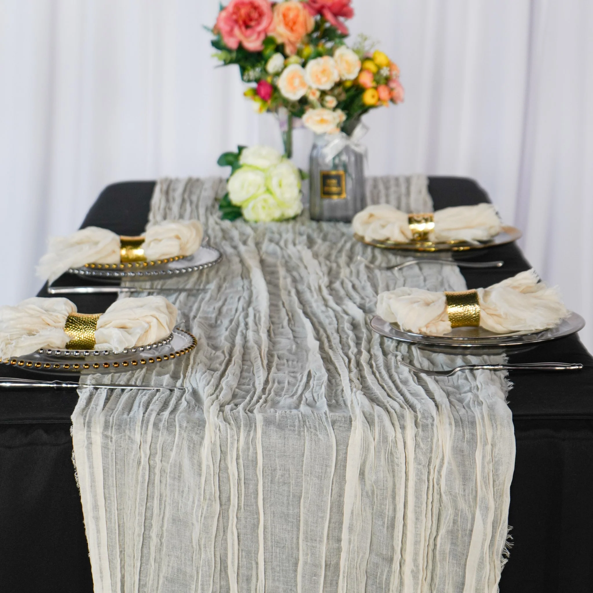 Cheesecloth Gauze Linen Napkin 20"x20" (5pc/pk) - Ivory - Image 3