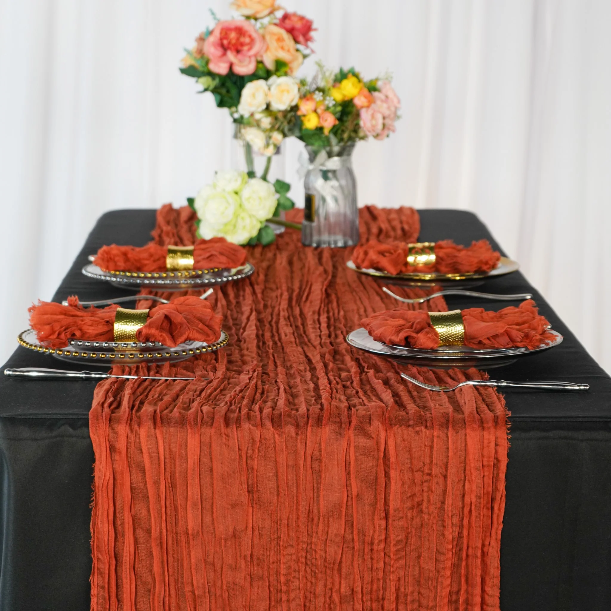 Cheesecloth Gauze Linen Napkin 20"x20" (5pc/pk) - Rust - Image 3