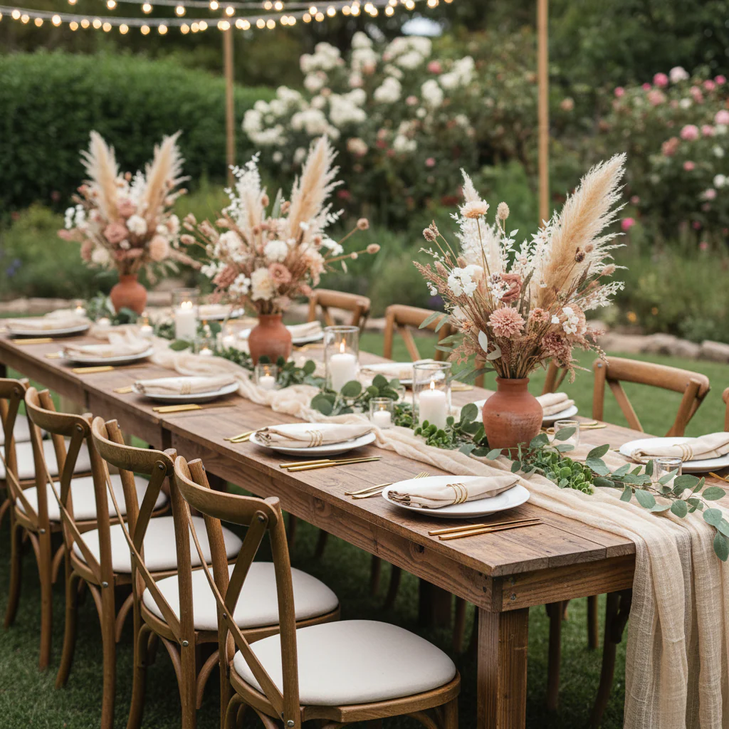 Cheesecloth Table Runner 25" x 16ft - Champagne - Image 2